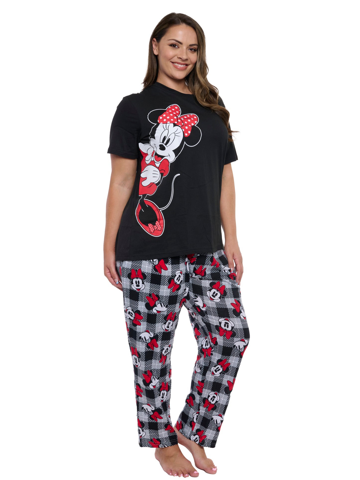 Women's Plus Minnie Mouse T-Shirt & Pants Pajama Set Sleepwear 2-Pieces