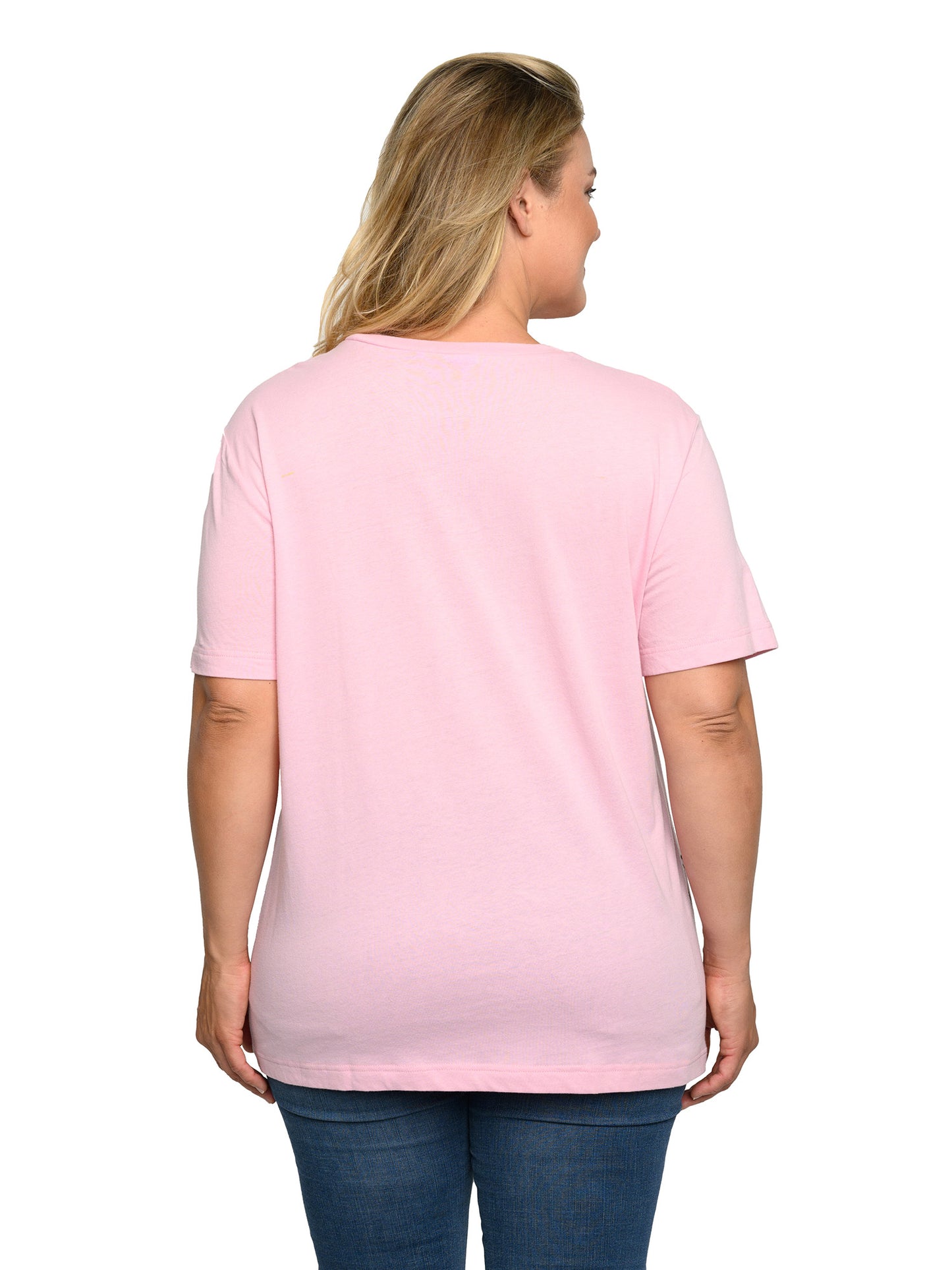 Disney Plus Size Women's Mickey & Minnie Mouse T-Shirt Pink Back To Back
