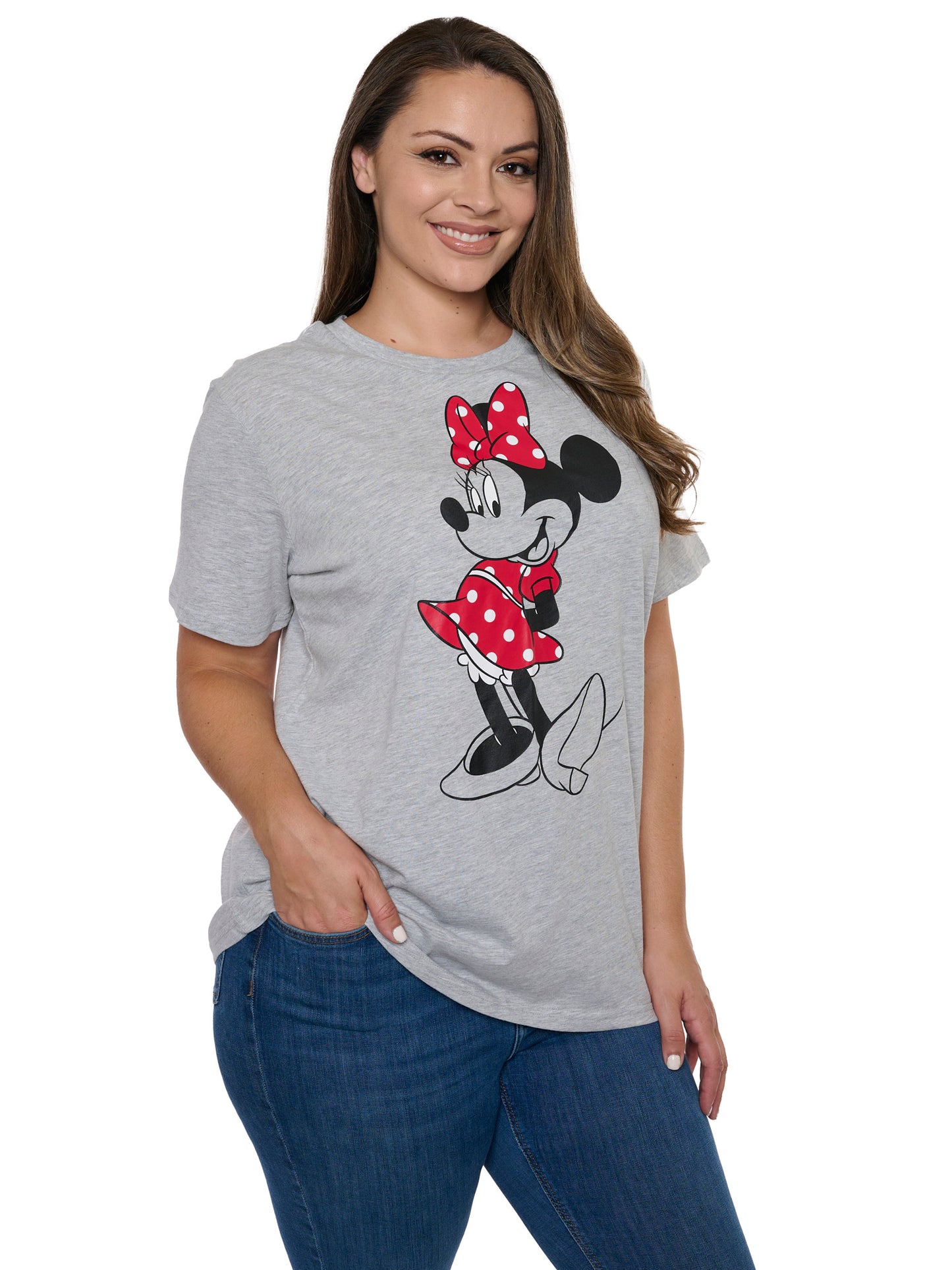 Women's Plus Size Minnie Mouse T-Shirt Disney Short Sleeve Tee Red Polka Dot
