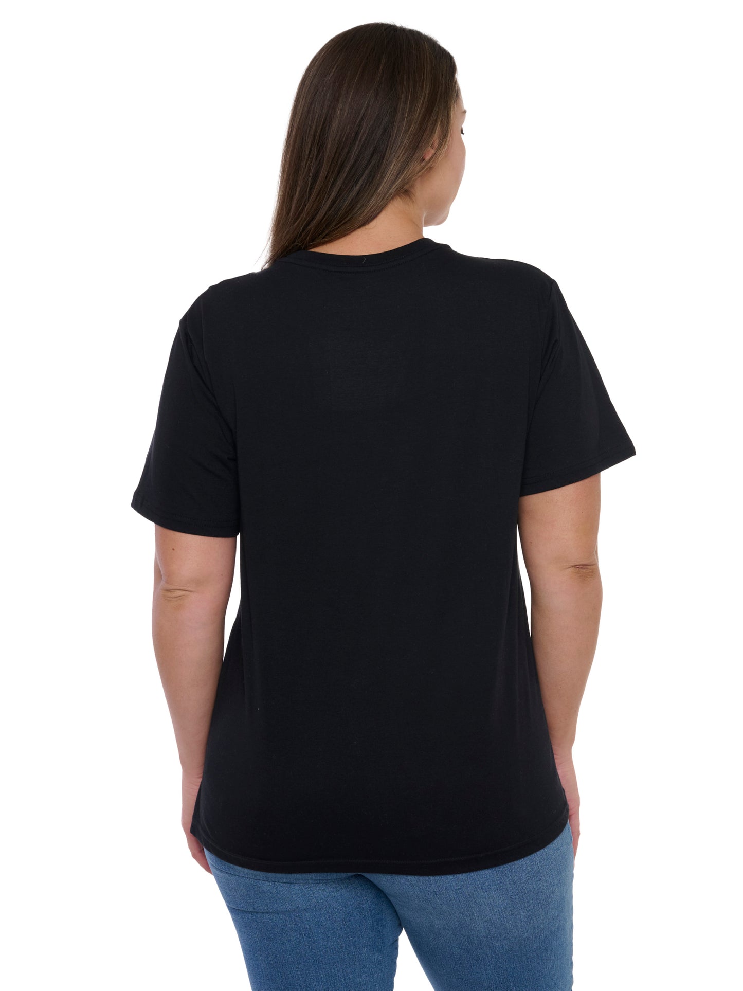 Womens Plus Size Disney Mickey Mouse T-Shirt Short Sleeve Black