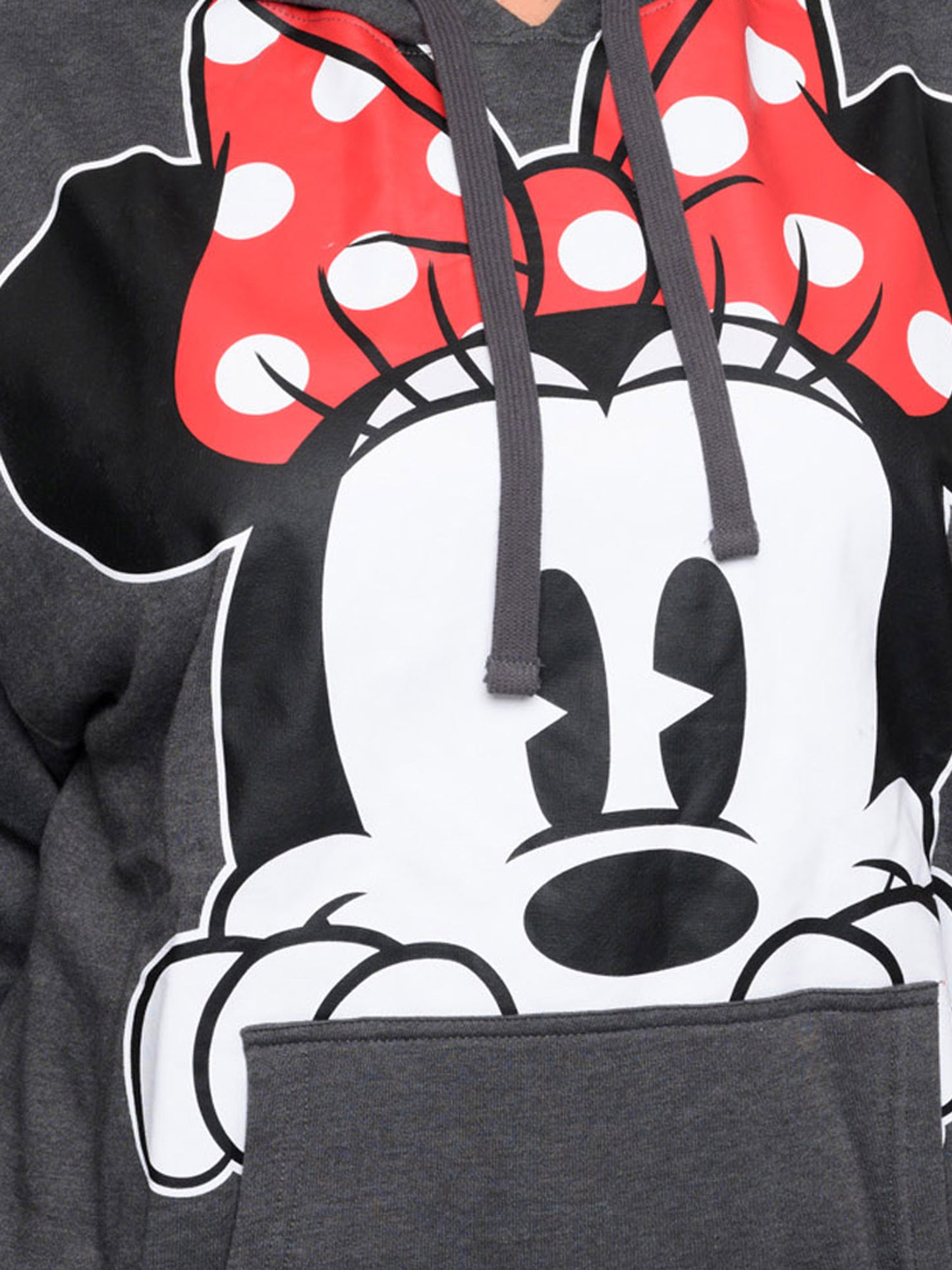 Women's Plus Size Minnie Mouse Pullover Hoodie Sweatshirt Charcoal Red Disney