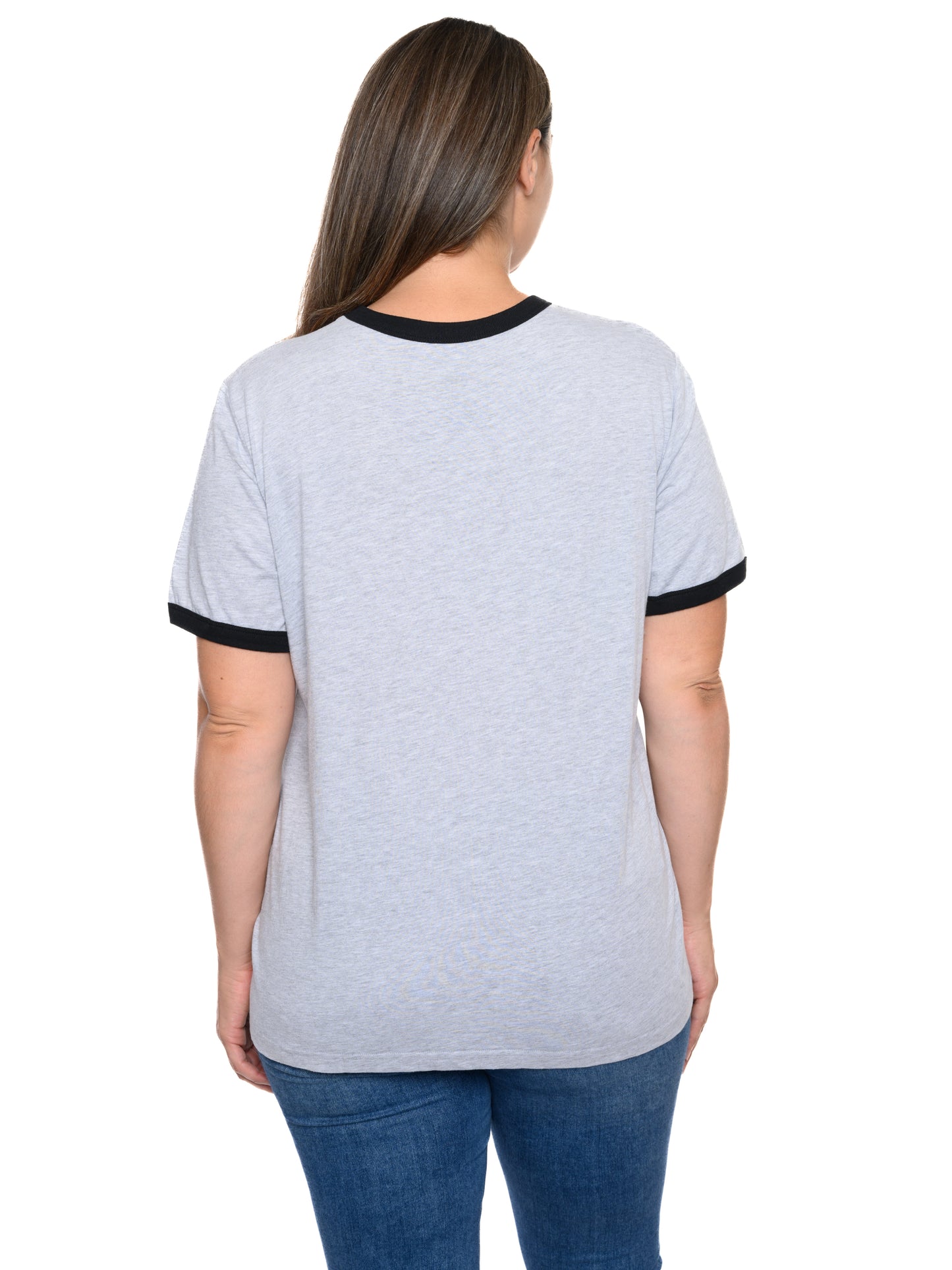 Women's Plus Size Lilo & Stitch T-Shirt Christmas Holiday Ringer (Size 1X)