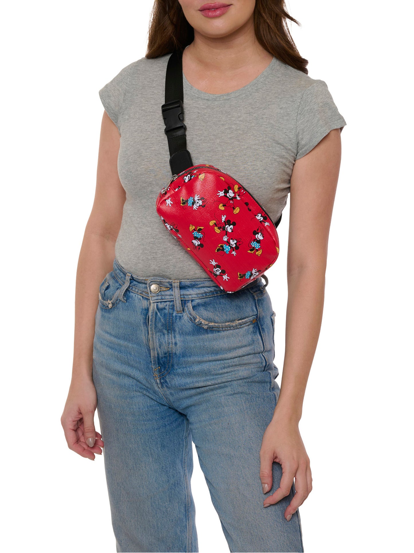 Disney Mickey & Minnie Mouse Belt Bag Crossbody Fanny Pack Waist Bag Women's Red