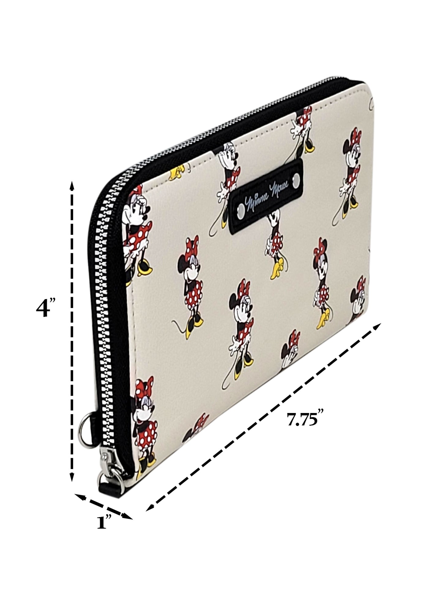 Disney Women's Minnie Mouse Zip Around Wallet All-Over Character Print Wristlet