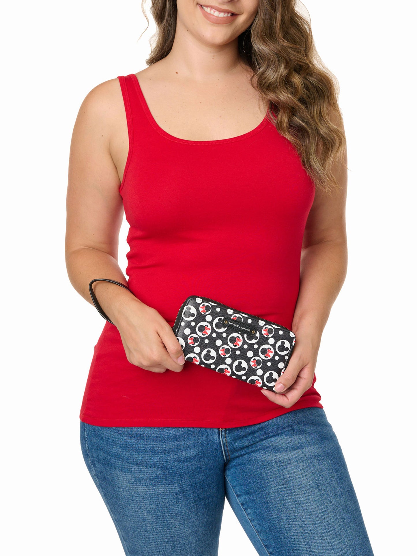 Women's Mickey & Minnie Zip Around Wallet Icons Black t All-Over Print Wristlet