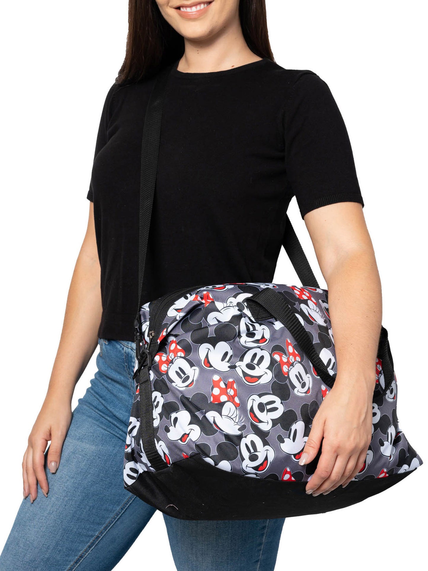 Disney Mickey & Minnie Mouse Duffel Bag Travel Weekender Carry-On Large