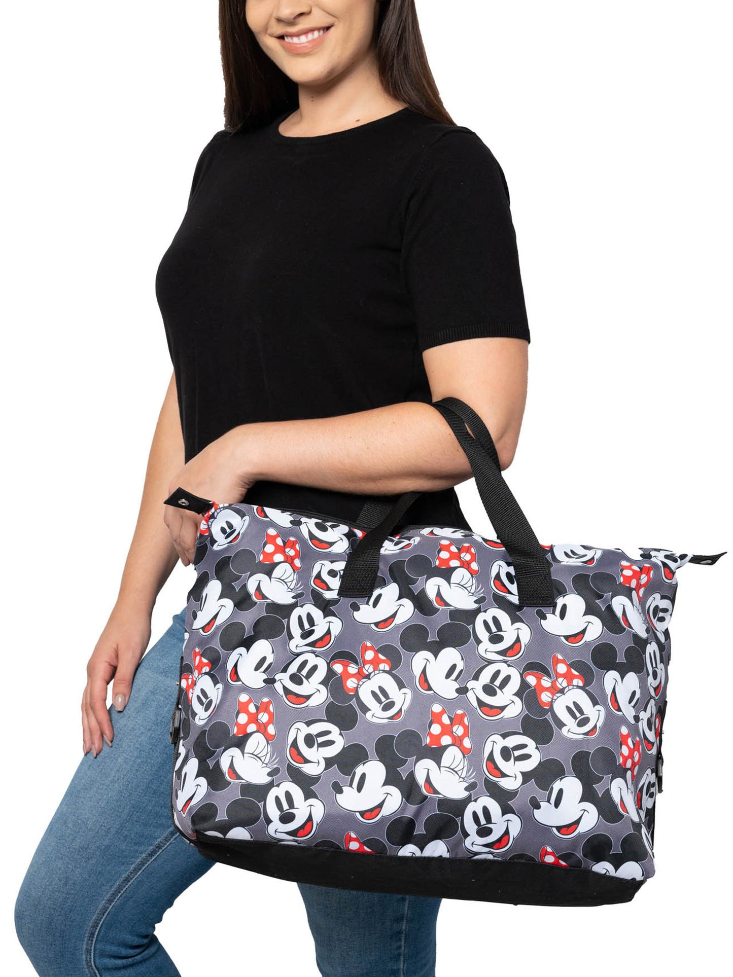 Disney Mickey & Minnie Mouse Duffel Bag Travel Weekender Carry-On Large