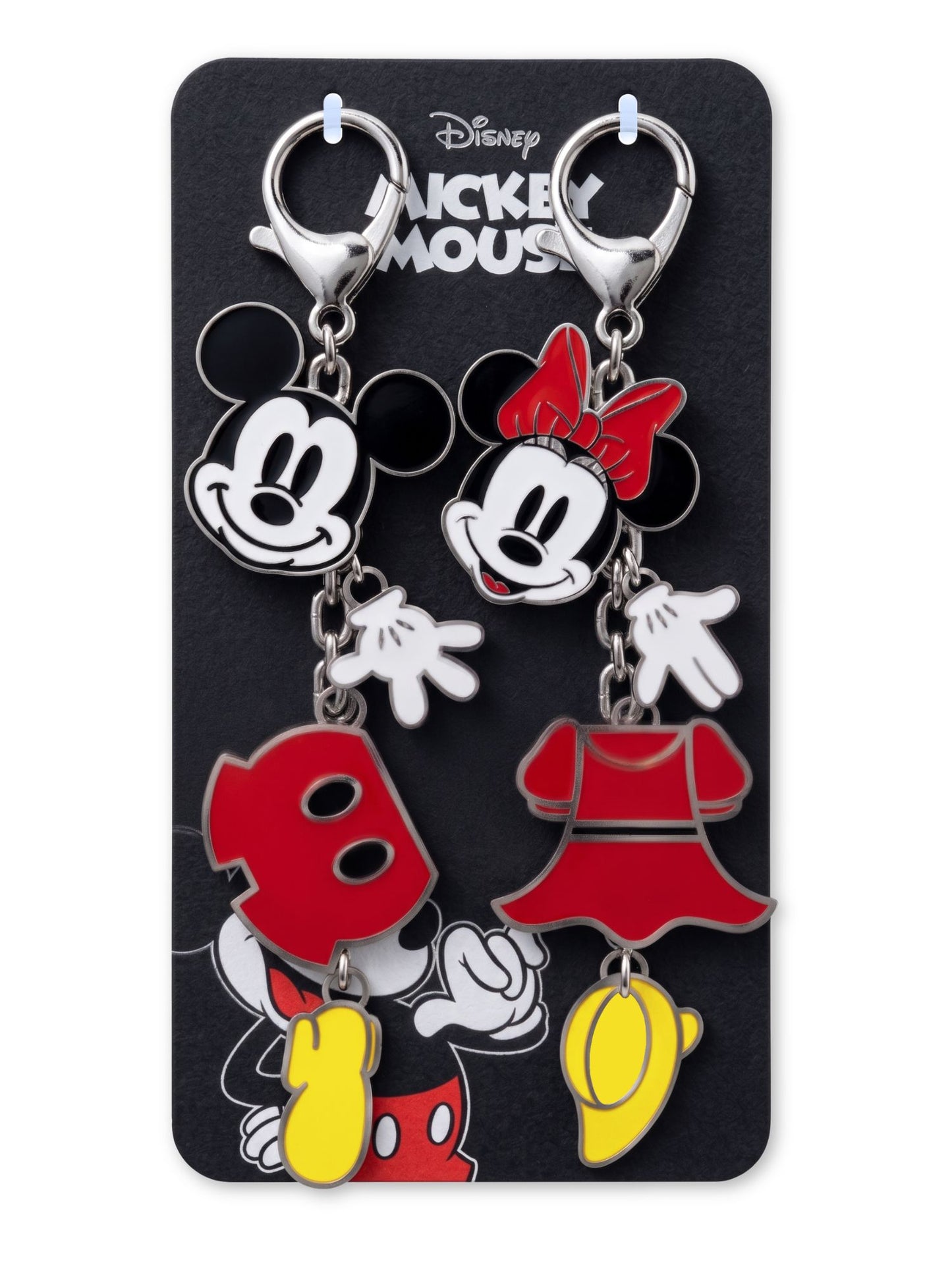 Disney Mickey & Minnie Mouse Enamel Keychain & Bag Charm 2-Pack for Backpacks