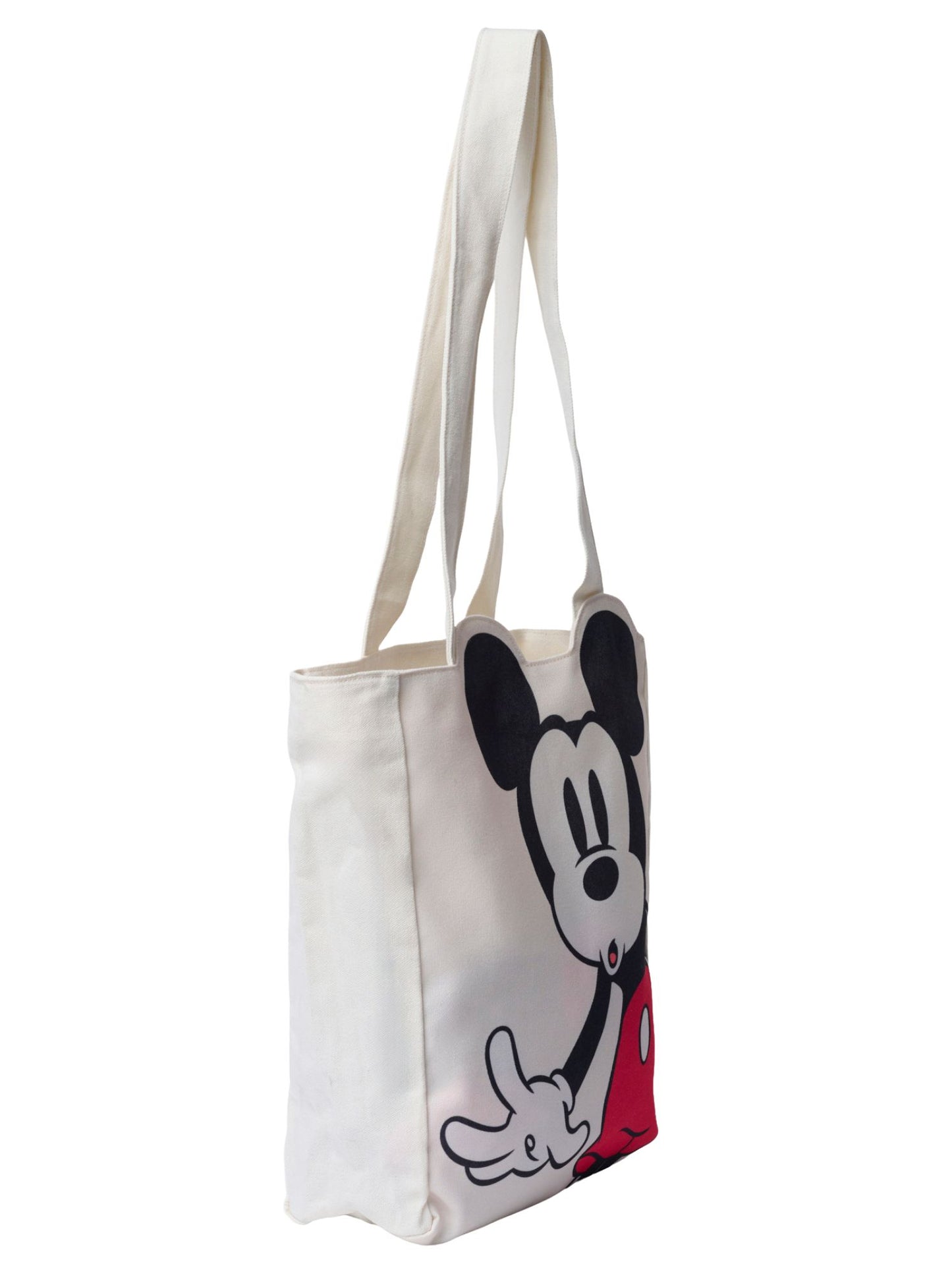 Disney Mickey and Minnie Mouse Die-Cut Canvas Tote Bag (2 Pack Set)
