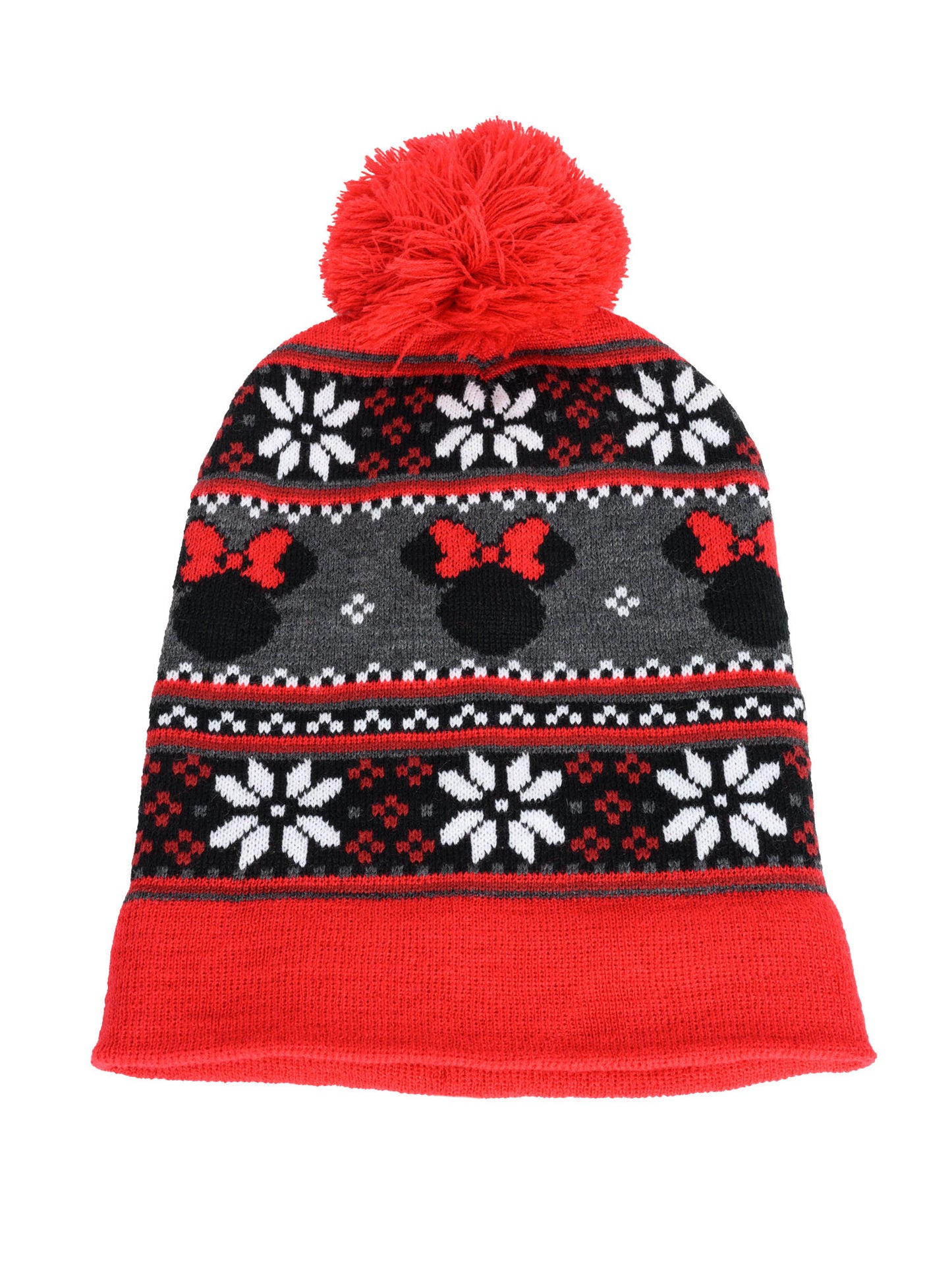 Minnie Mouse Beanie Hat with Gloves Touch Screen Disney Women's Knit Red Set