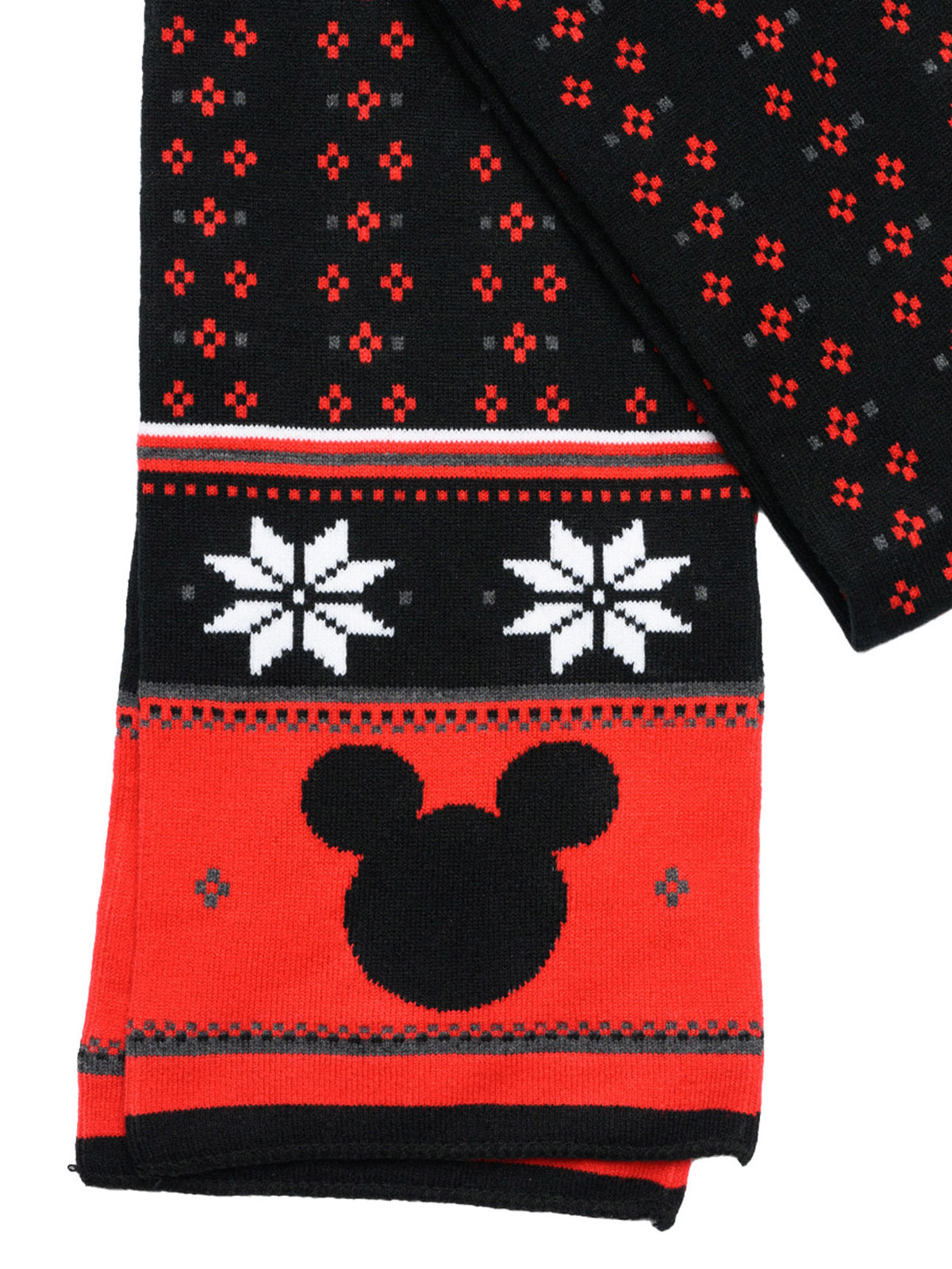 Women Men Adult Disney Mickey Mouse Knit Scarf Teen 70" Black Red Winter