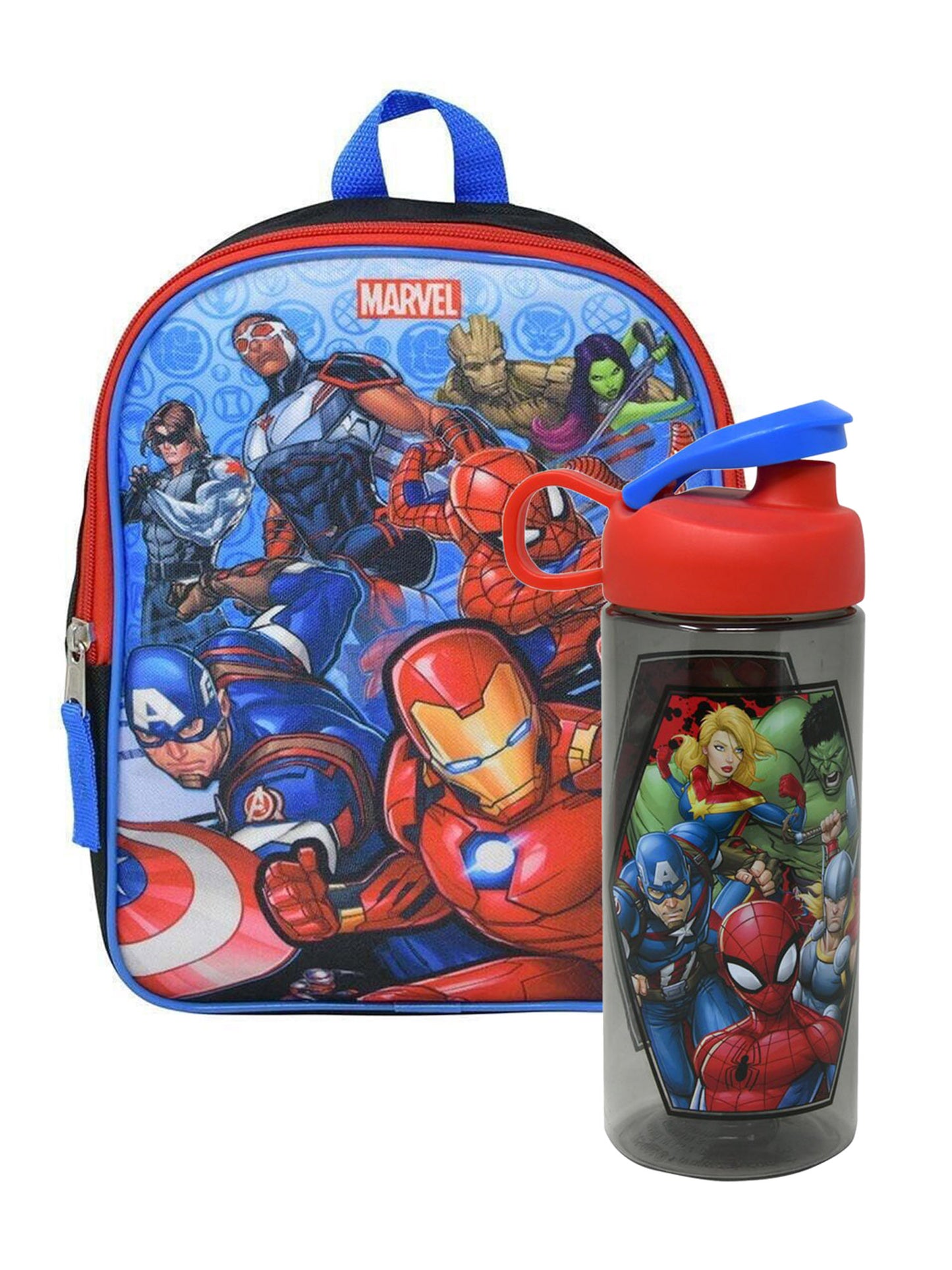 Avengers Backpack 11" & 16.5 Water Bottle 2-Piece Set