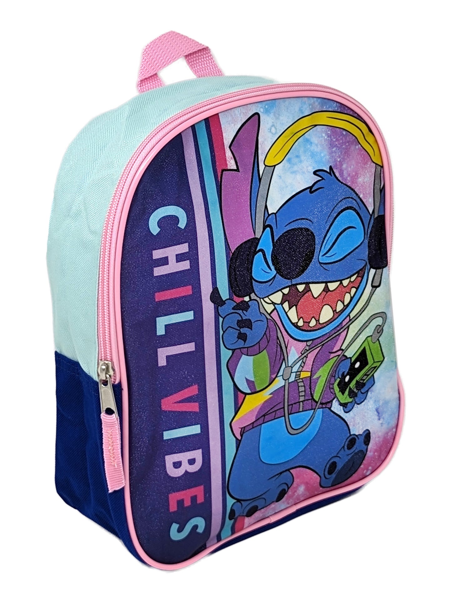 Disney Stitch Backpack Mini 11" Chill Vibes Music Dancing