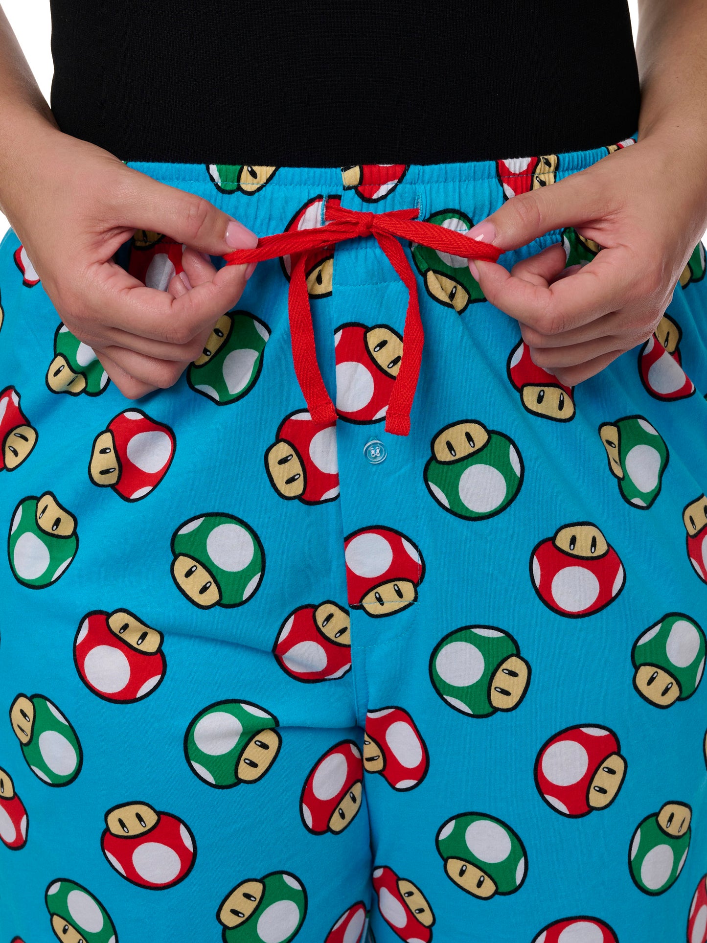 Super Mario Bros Women's Pajama Pants Lounge Wear Nintendo Blue