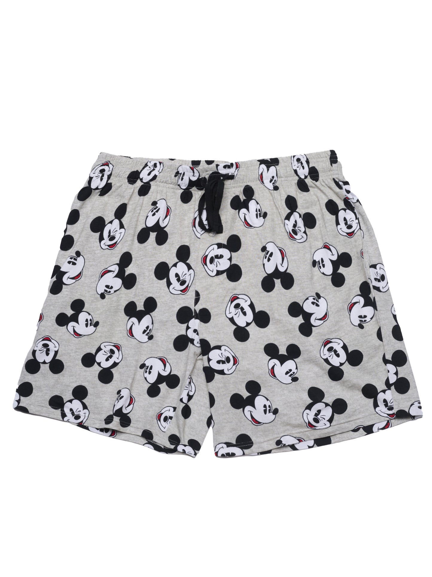 Mens Disney Mickey Mouse Pajama Sleep Shorts Gray Black Pockets
