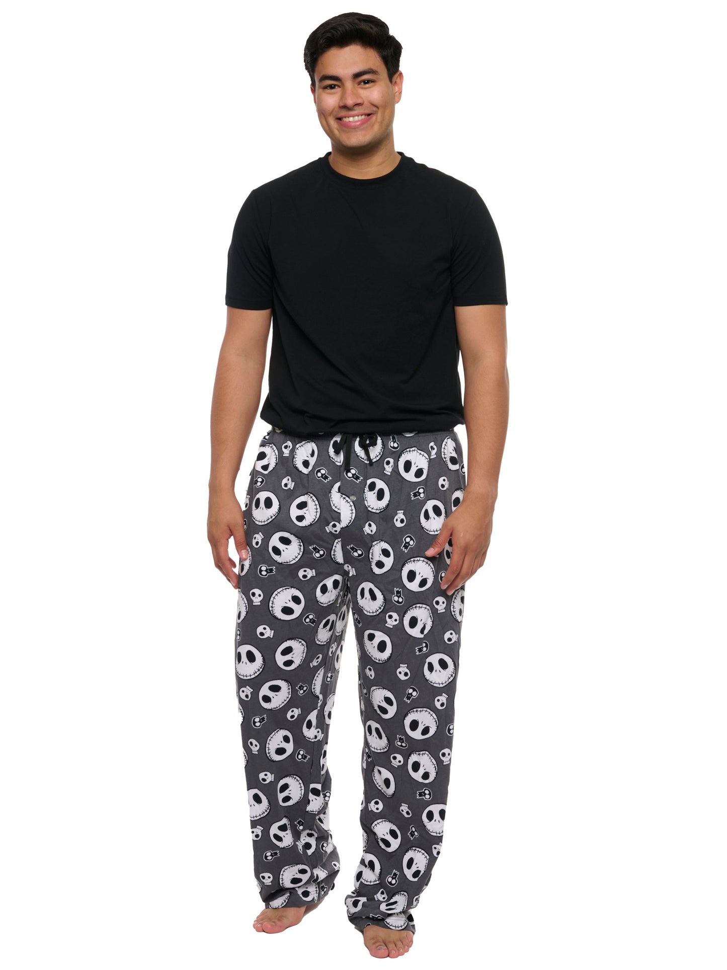 Men's Jack Skellington Pajama Pants Lounge Wear Nightmare Before Christmas Gray