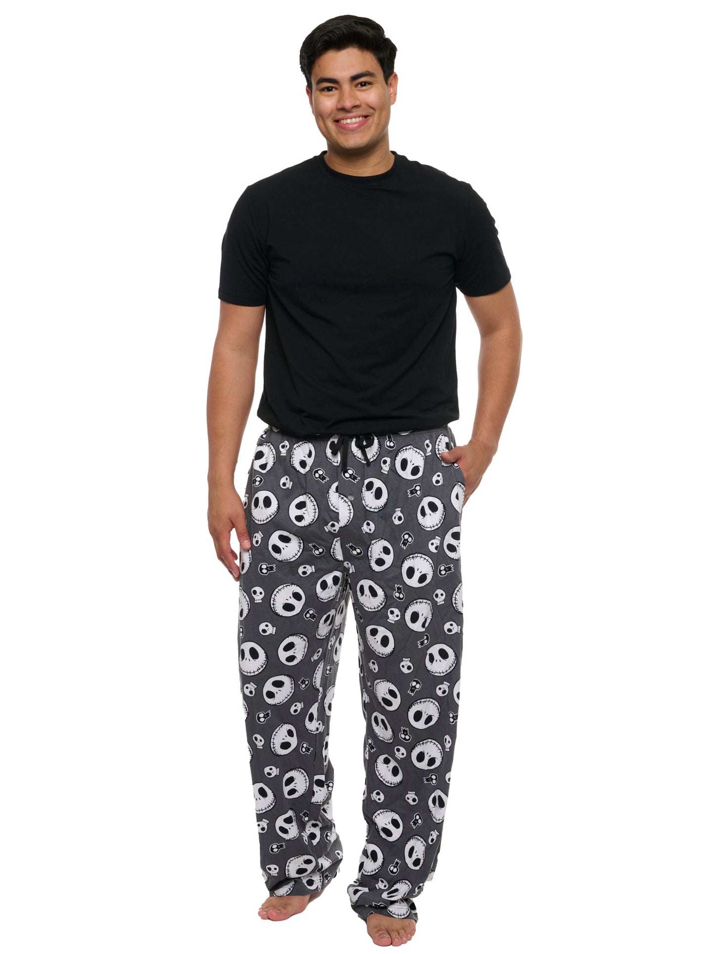 Men's Jack Skellington Pajama Pants Lounge Wear Nightmare Before Christmas Gray