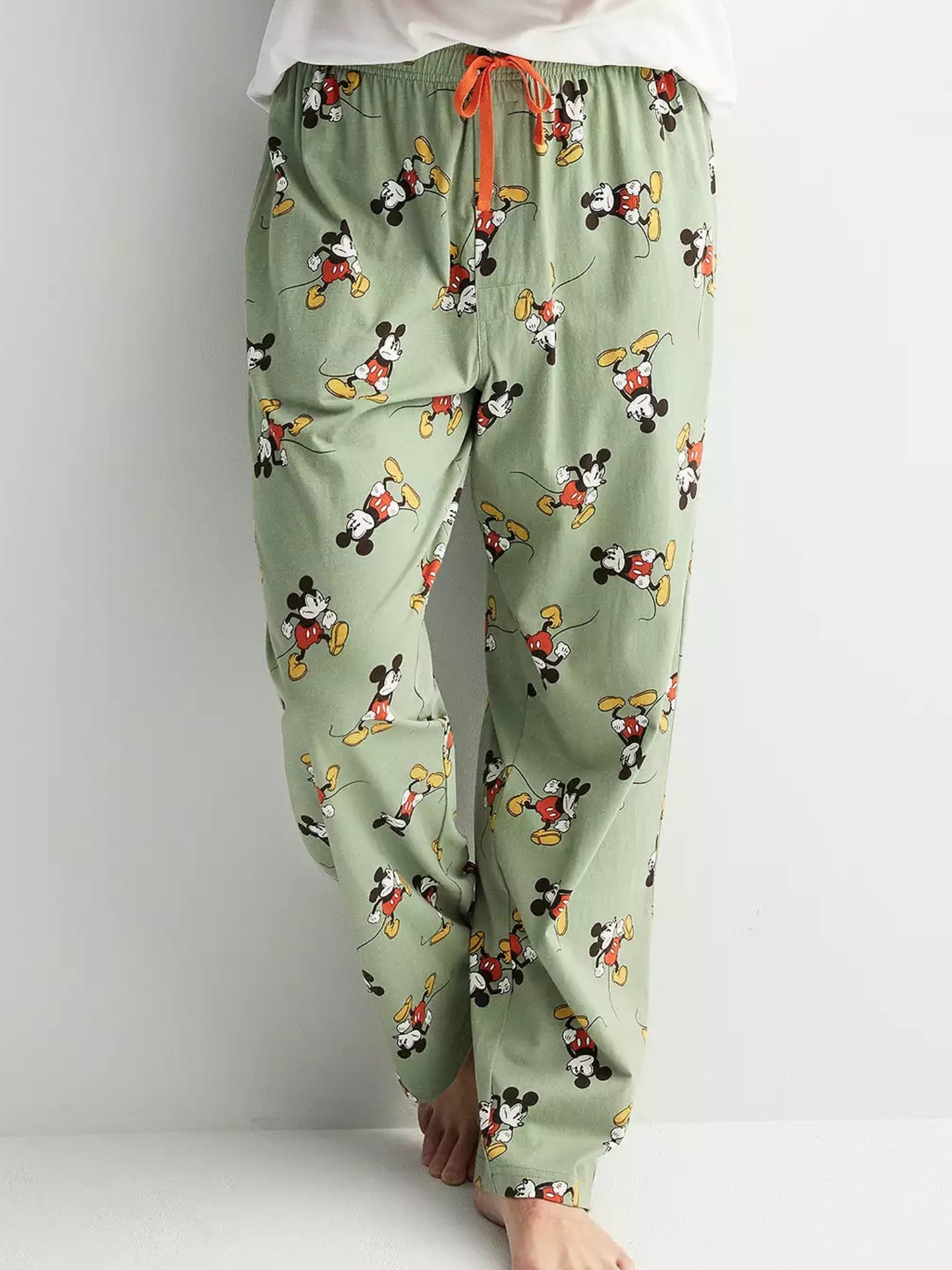 Disney Mickey Mouse Men’s Pajama Pants Sleepwear Loungewear Soft Green