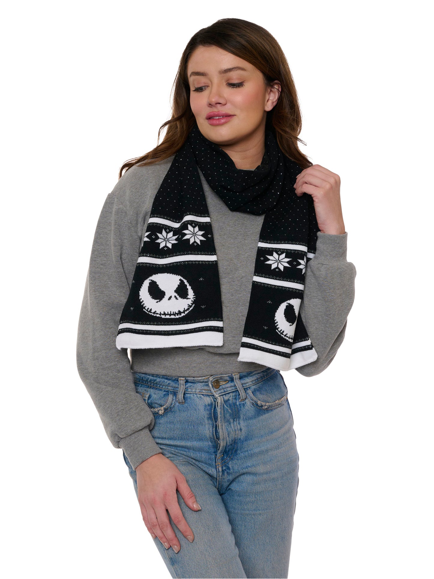 Adult Disney Nightmare Before Christmas Knit Scarf 70" Jack Skellington