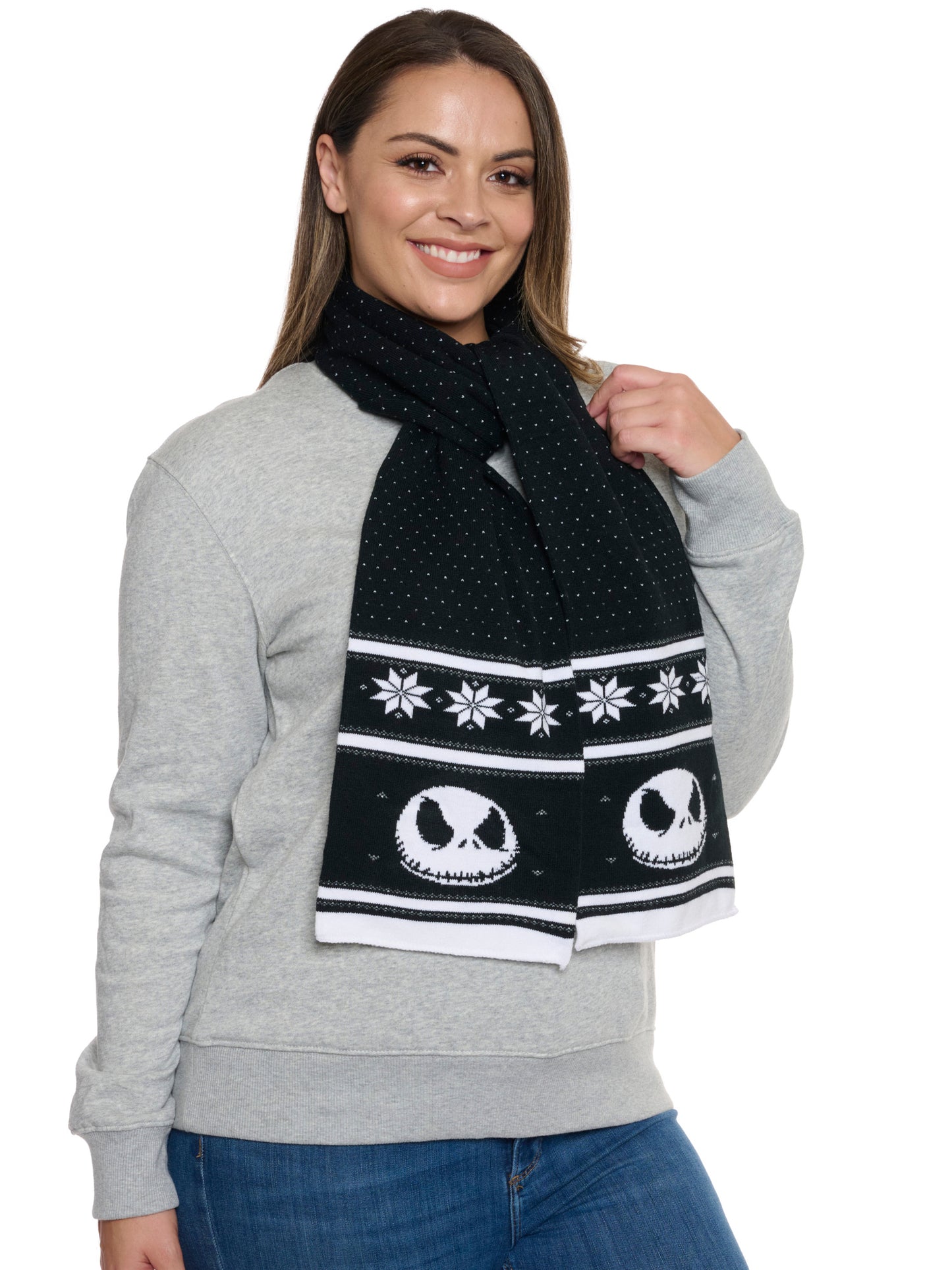 Adult Disney Nightmare Before Christmas Knit Scarf 70" Jack Skellington