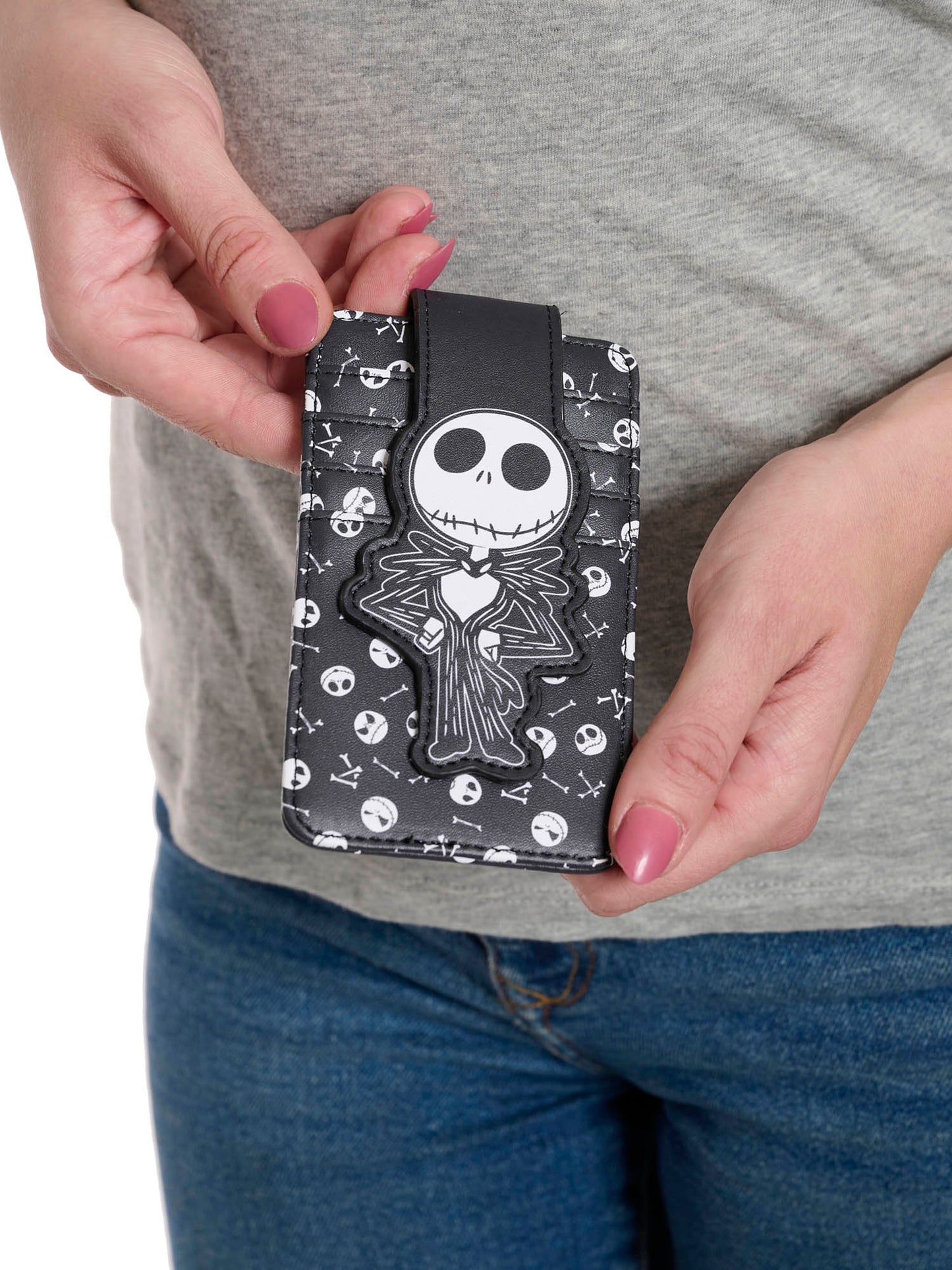 Jack Skellington Card Holder Wallet Button Snap Closure