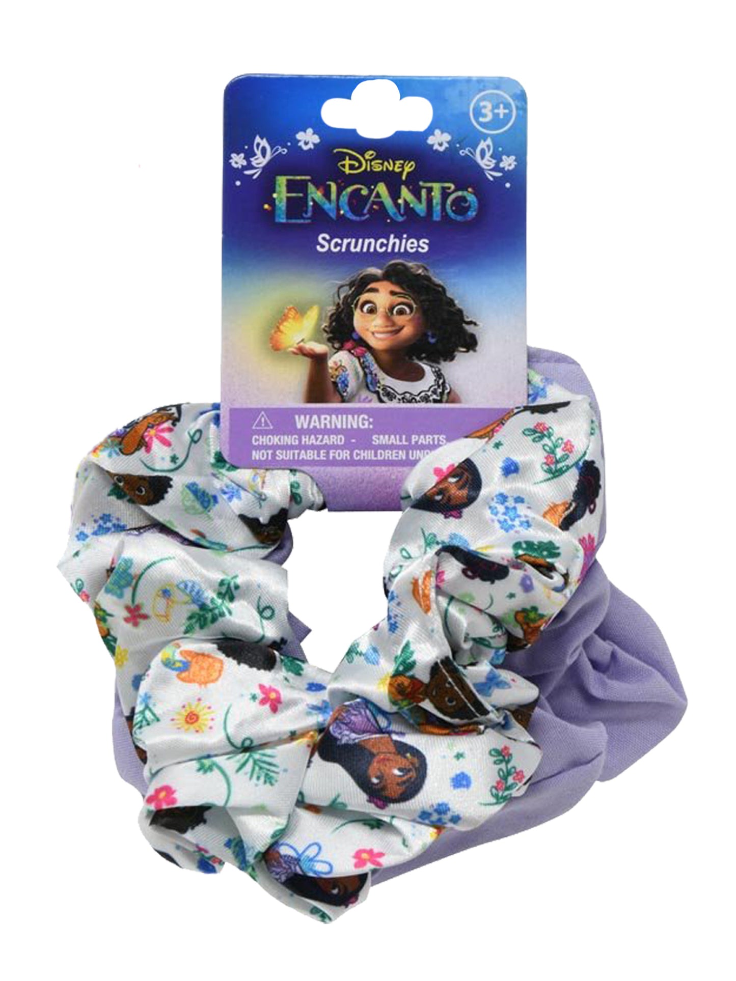 Encanto Scrunchies 4-Pack and Hair Brush Accessory Set Disney Girls Pink Purple