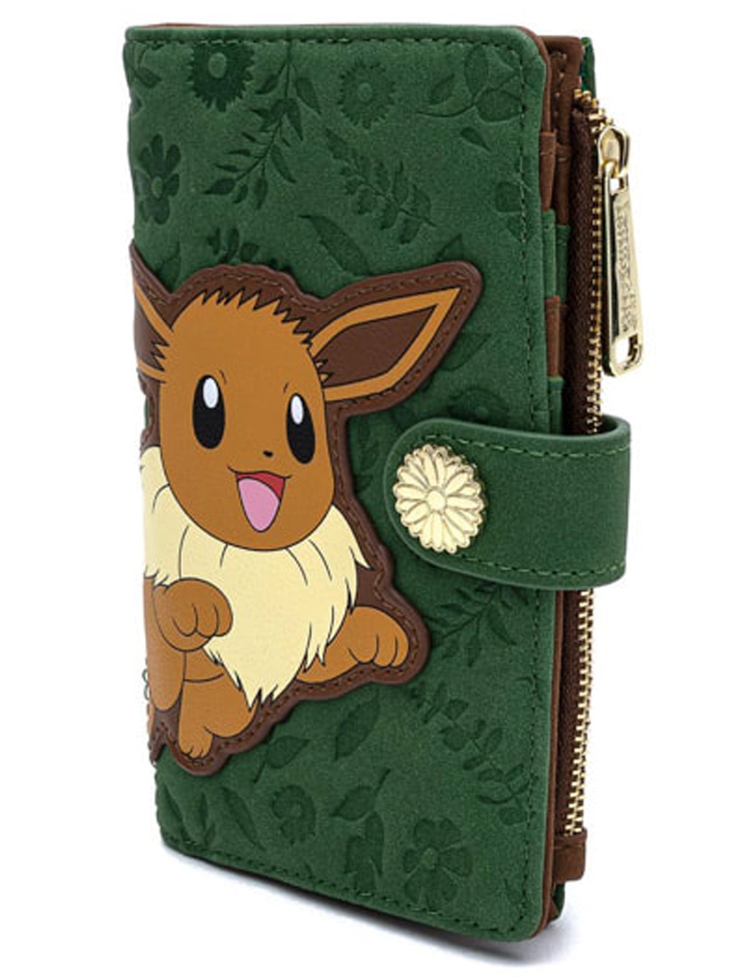 Loungefly x Pokemon Women's Eevee Jumping Green Snap Flap Wallet