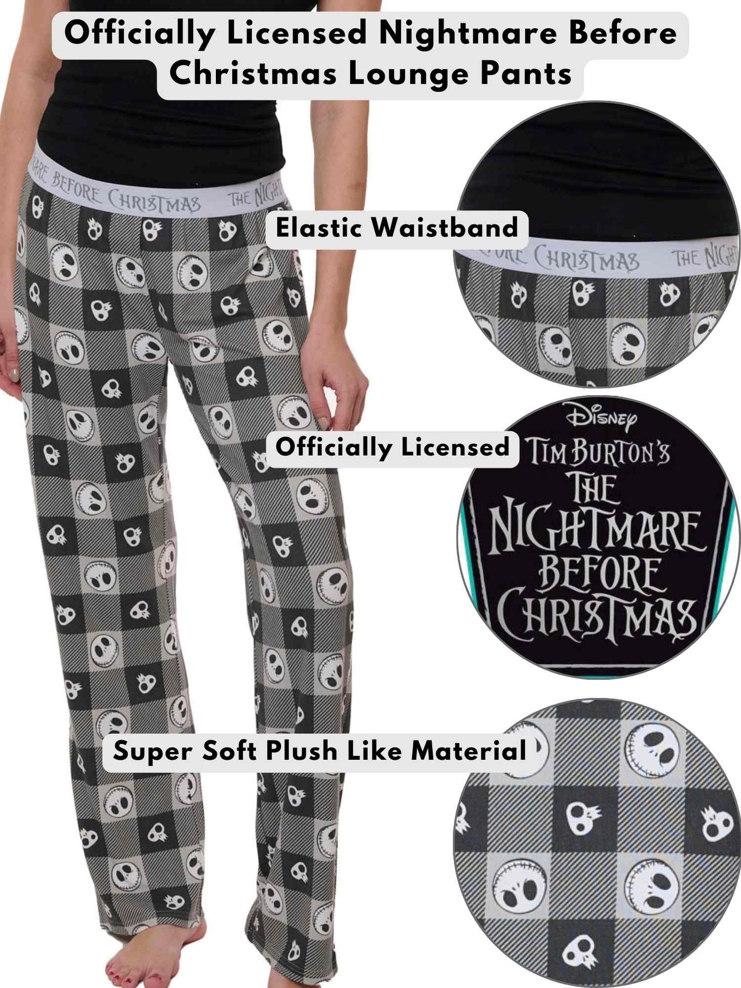 Nightmare Before Christmas Lounge Pajama Disney Sleep Pants Womens (Size Large)