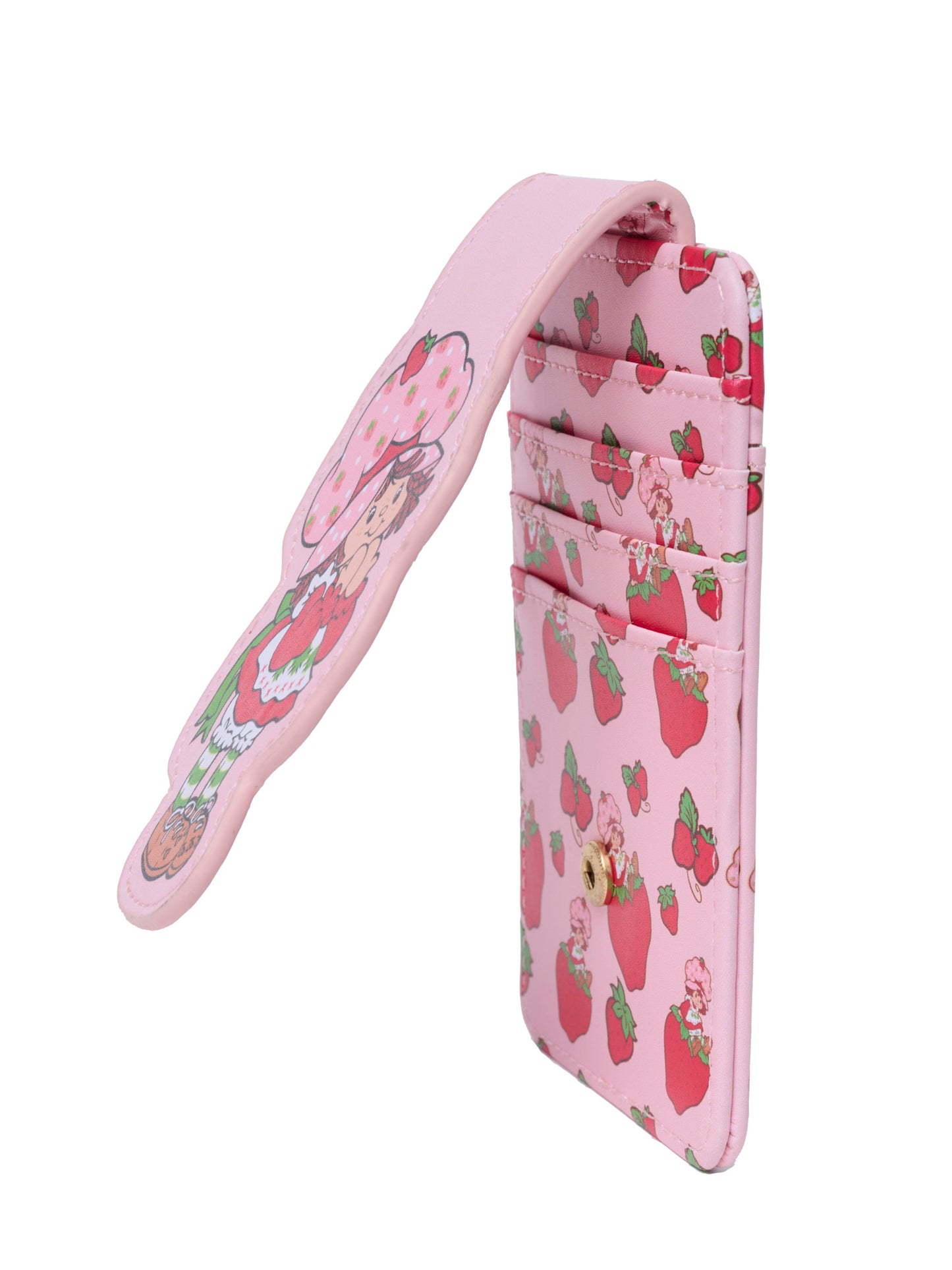 Strawberry Shortcake Pink Faux Leather Snap Card Holder Wallet