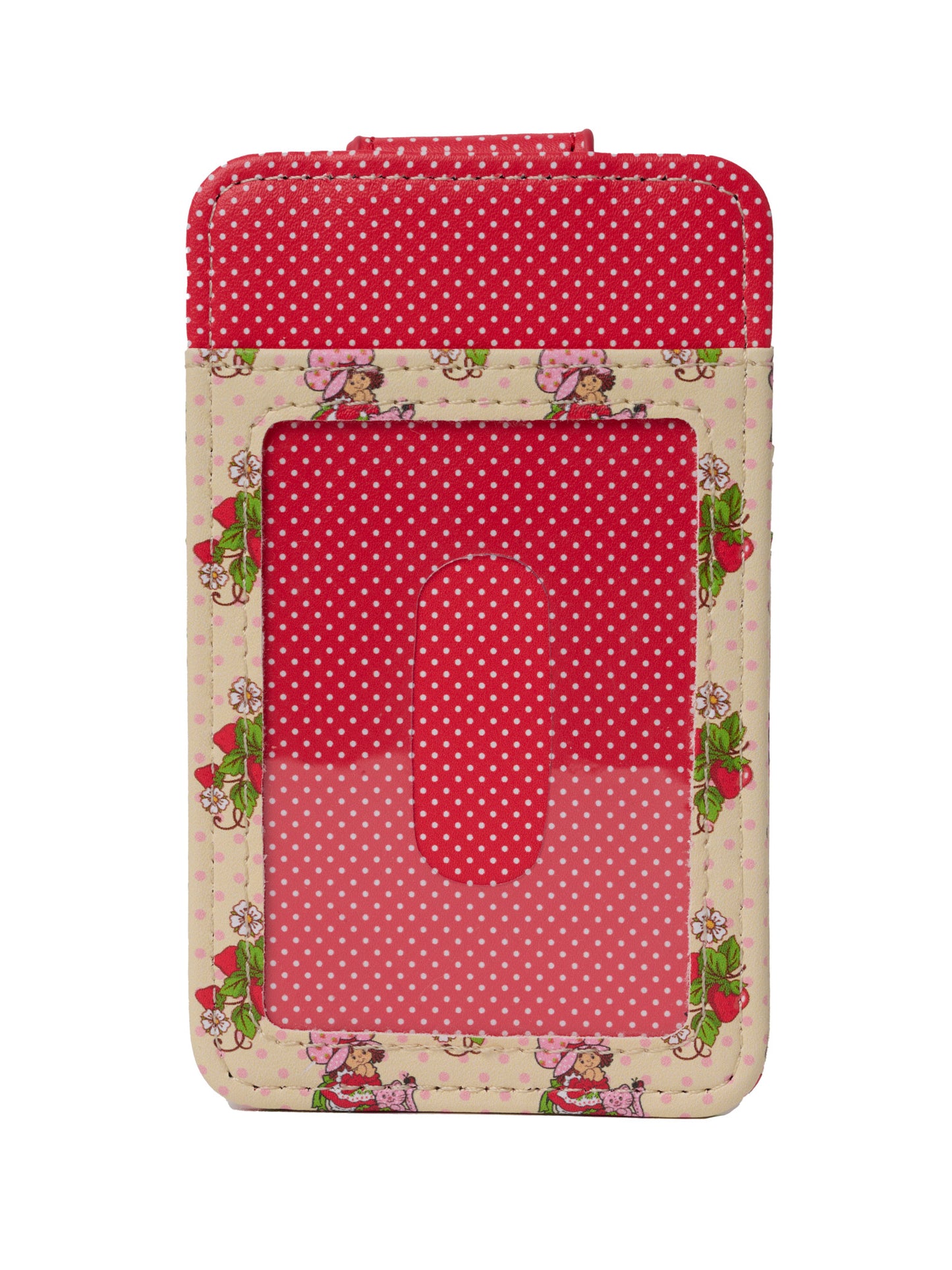 Womens Strawberry Shortcake Card Holder Wallet Button Snap Closure