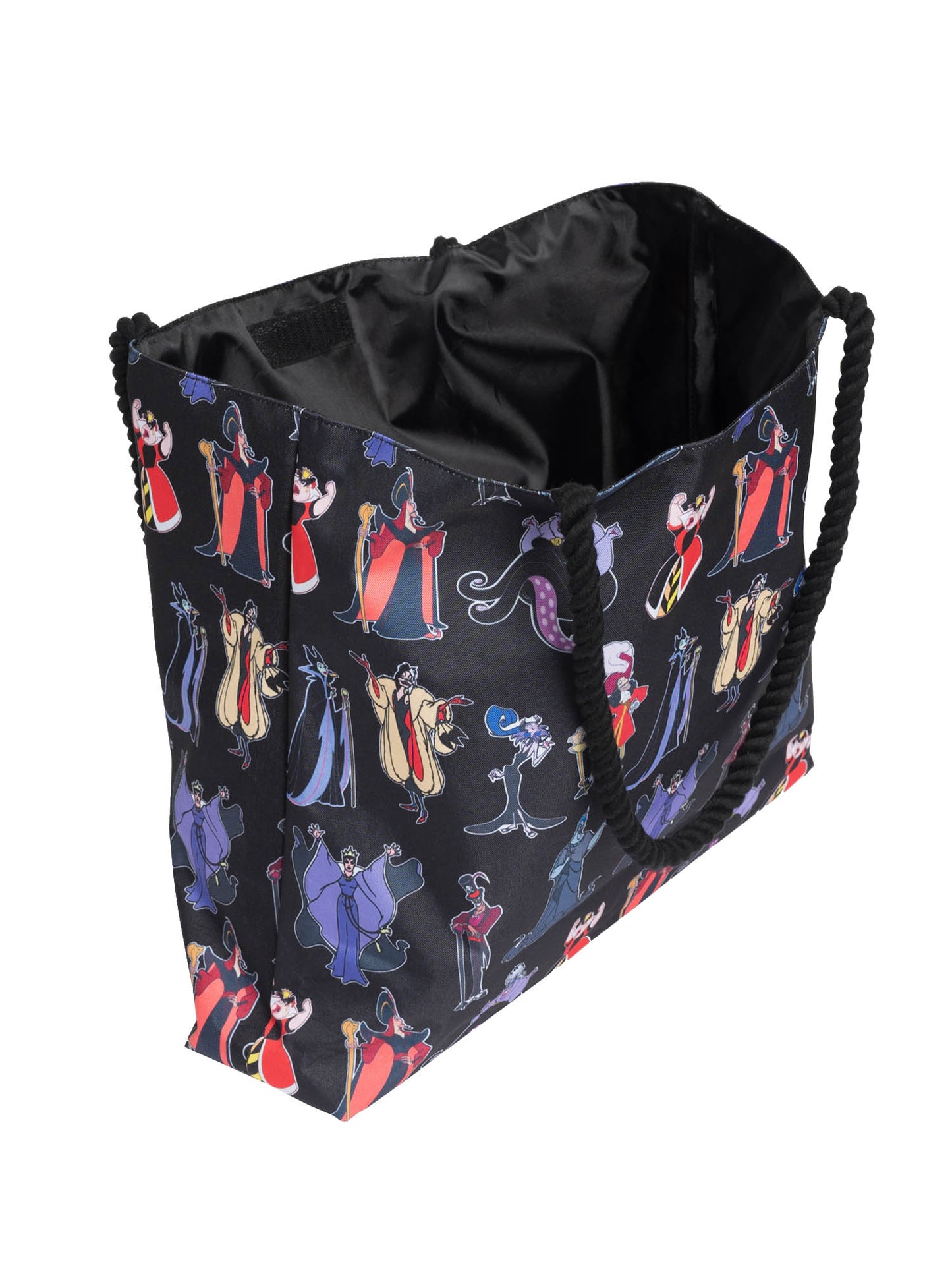 Womens Disney Villains Tote Bag Rope Handle Travel Beach Carry-on Cruella Black