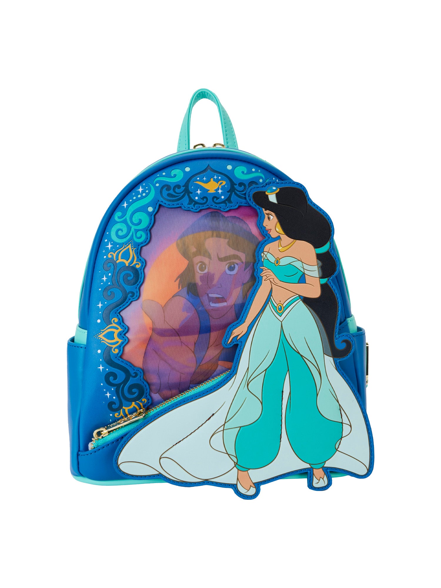 Loungefly x Disney Princess Jasmine Aladdin Lenticular Mini Backpack – Open and Clothing