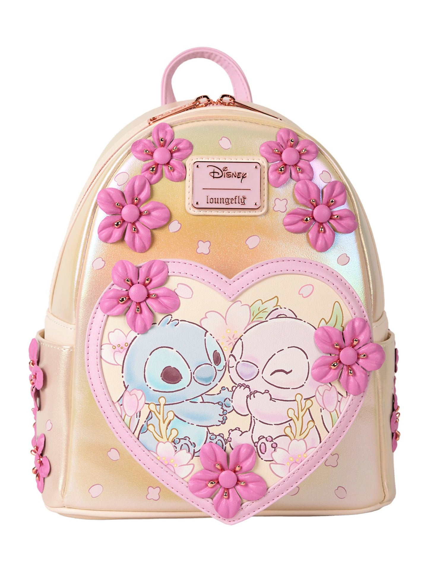 Loungefly x Disney Stitch & Angel Mini Backpack Heart Floral Love