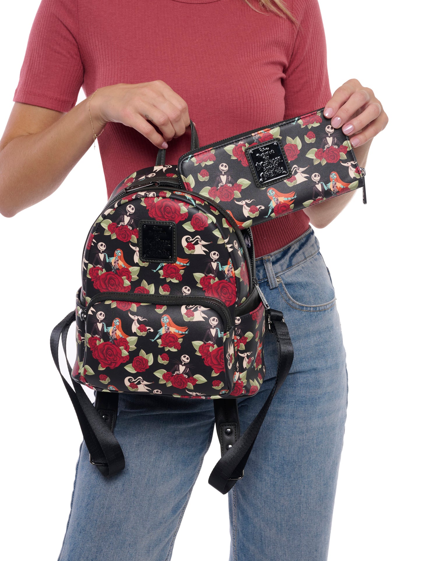Loungefly x The Nightmare Before Christmas Skellington Floral Backpack & Wallet Set