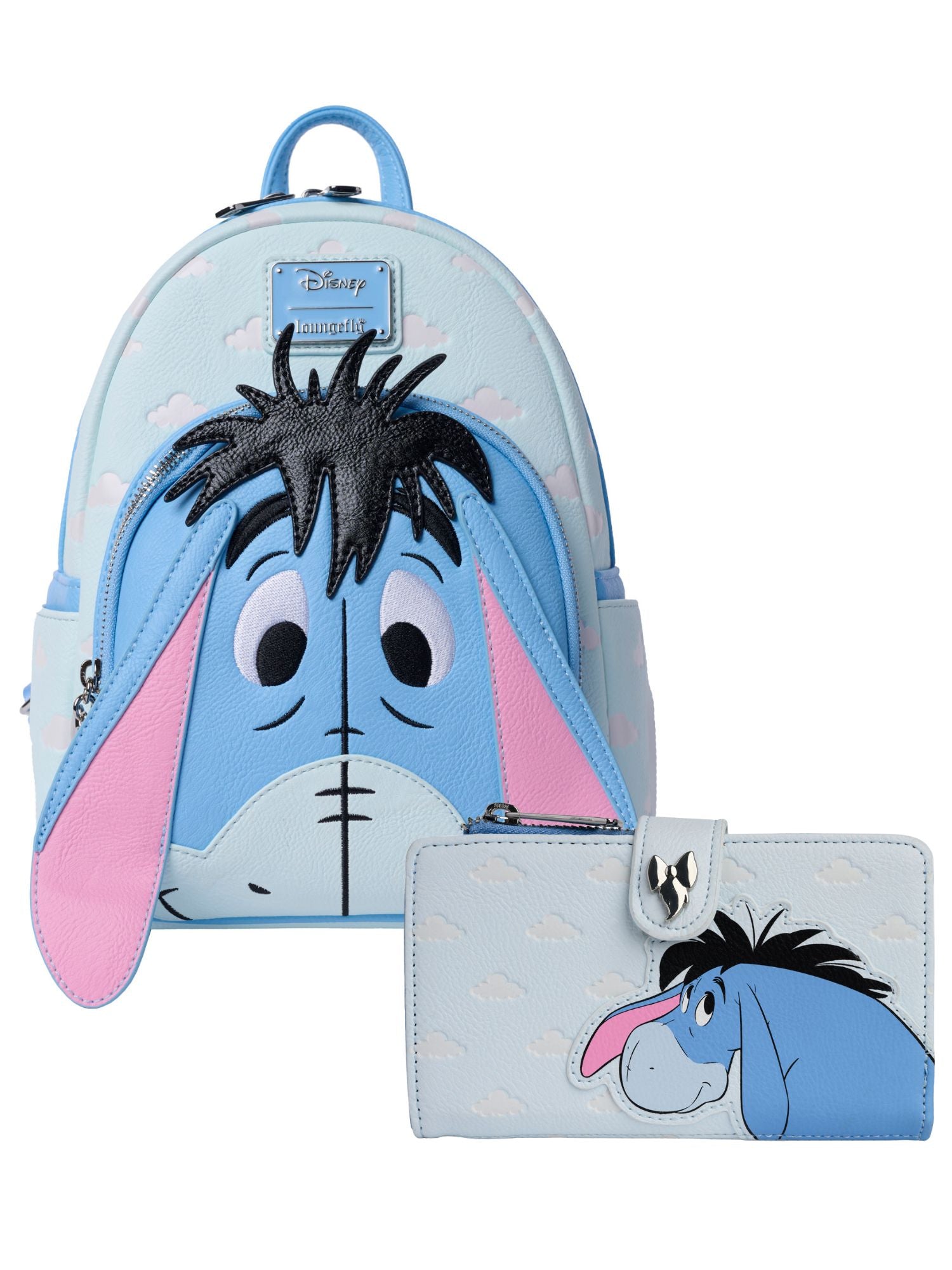 blue disney mini backpack Loungefly x Disney Eeyore Clouds Mini Backpack and Snap Wallet 2-Piece Set