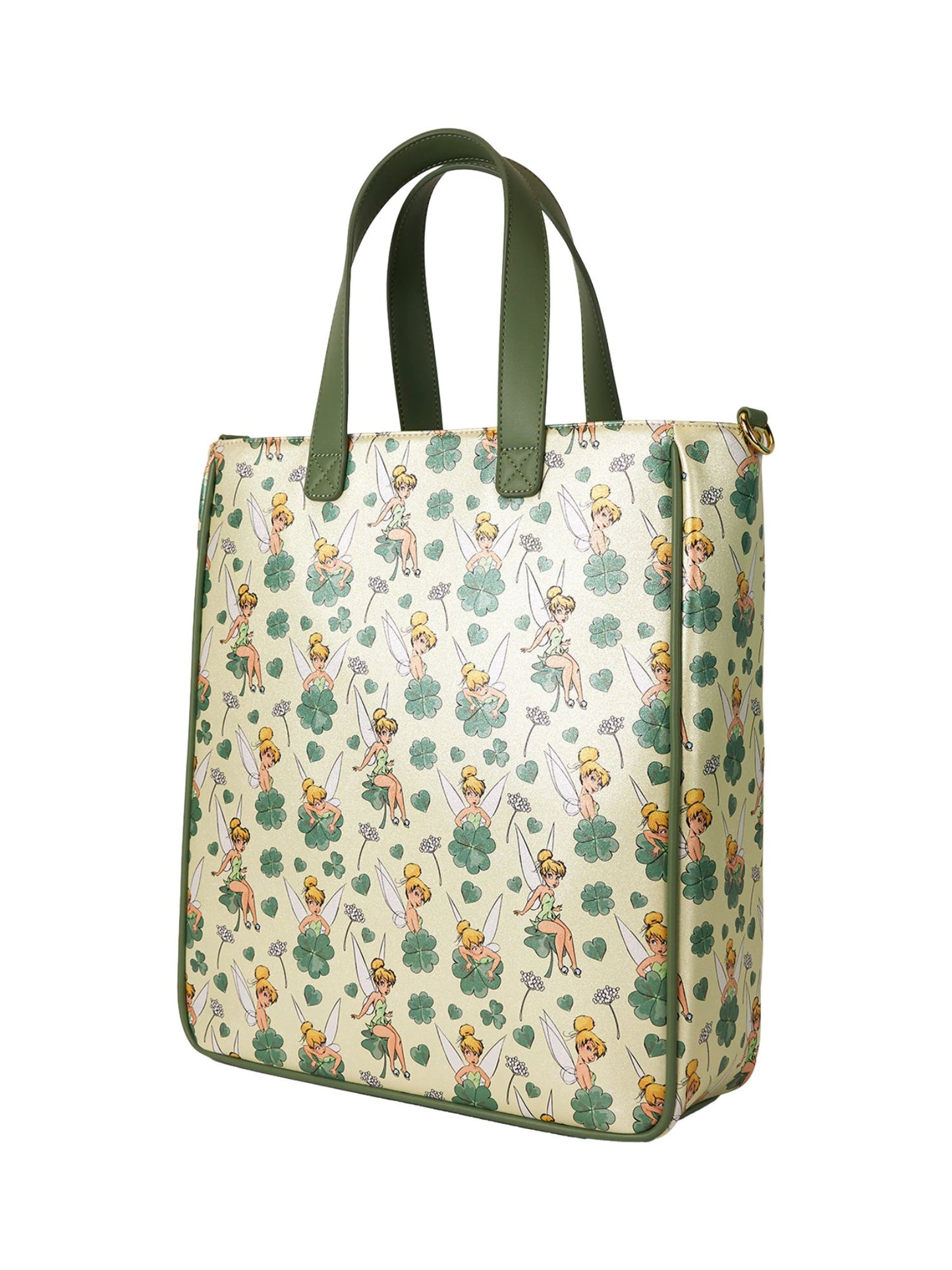 Loungefly x Disney Tinker Bell All-Over Print Tote Bag With Coin Bag Clovers