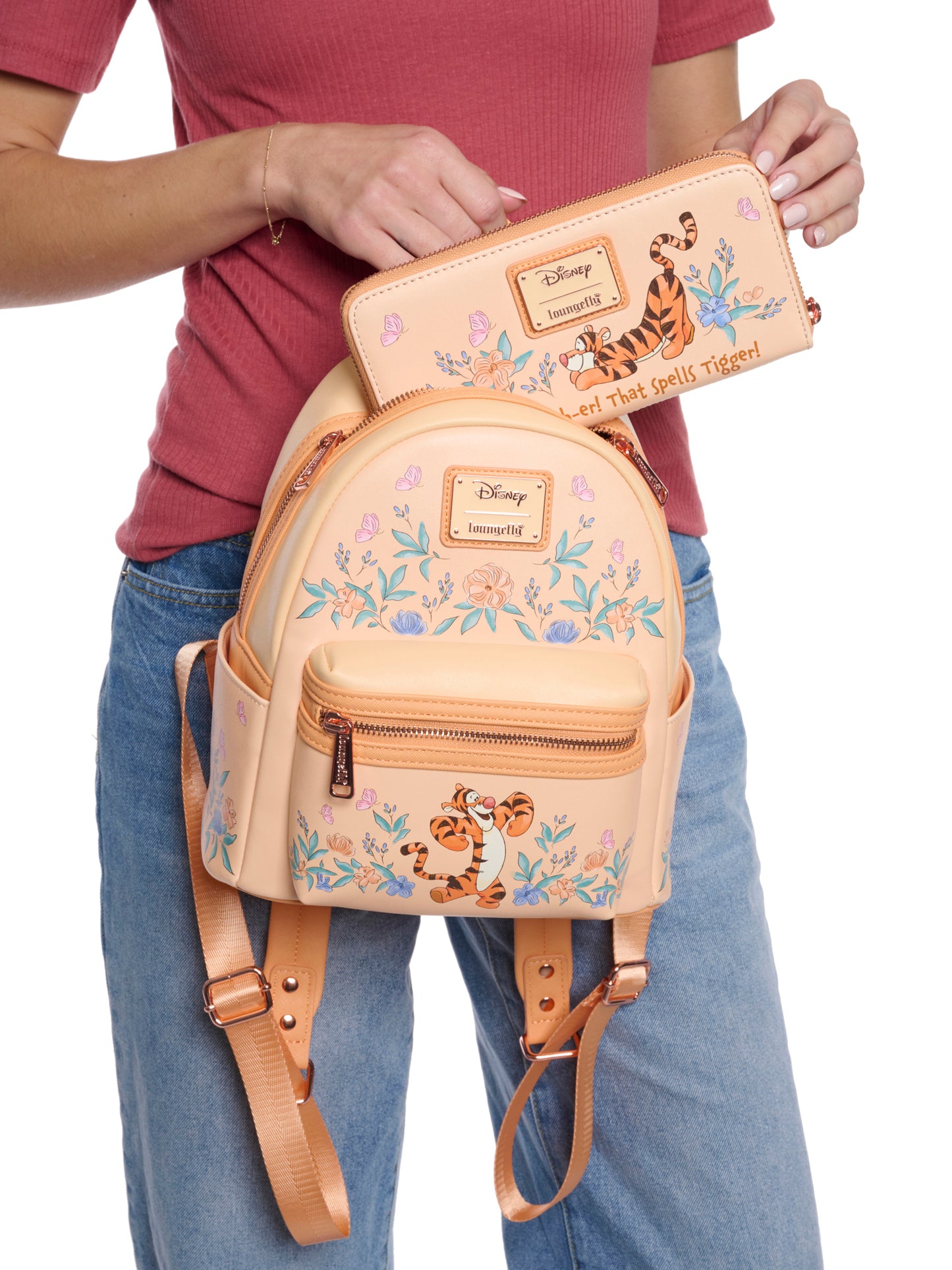 Loungefly x Disney Winnie The Pooh Tigger Floral Backpack & Wallet Set