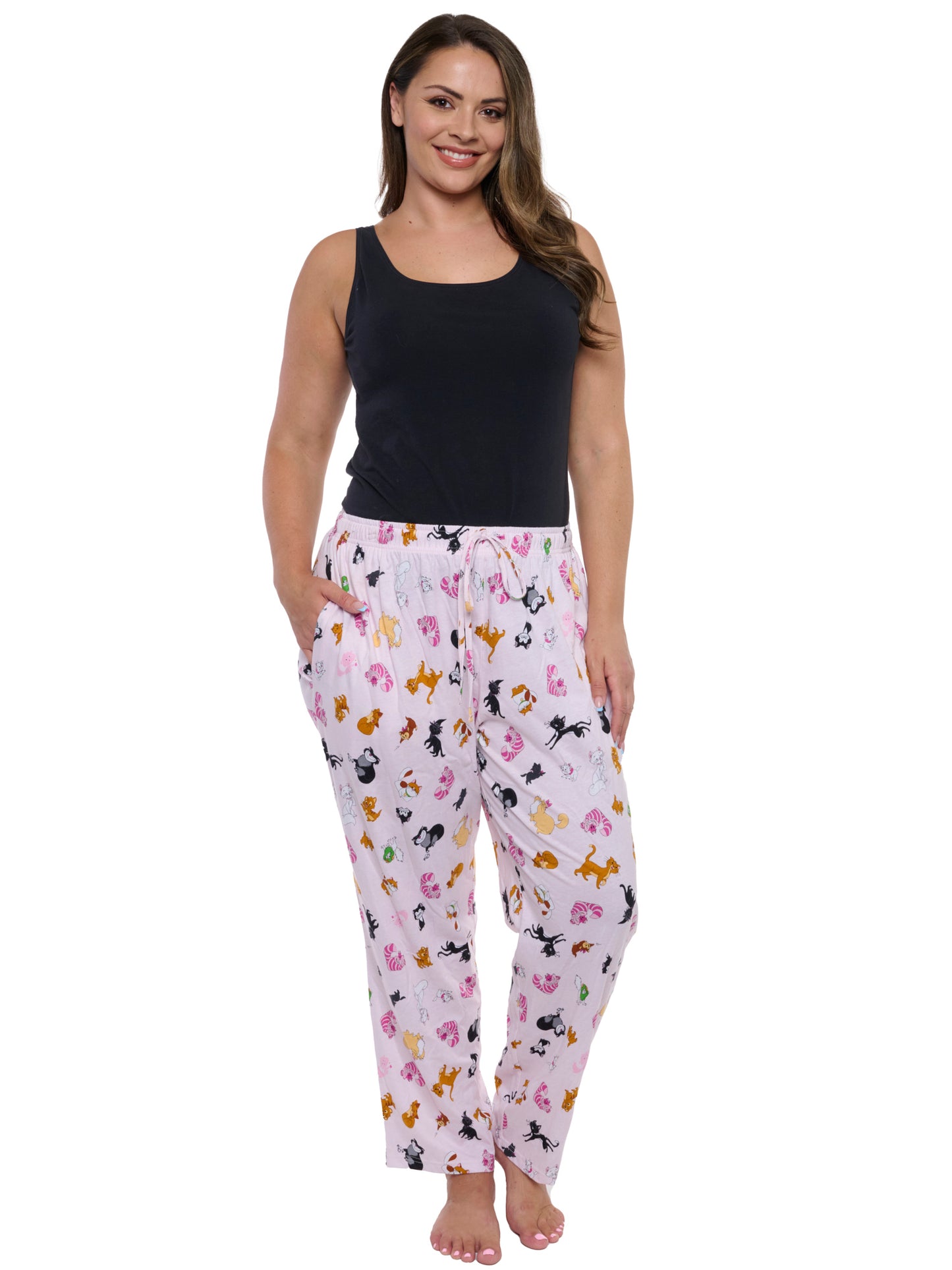 Womens & Women's Plus Size Disney Cats Pajama Pants Loungewear Pink