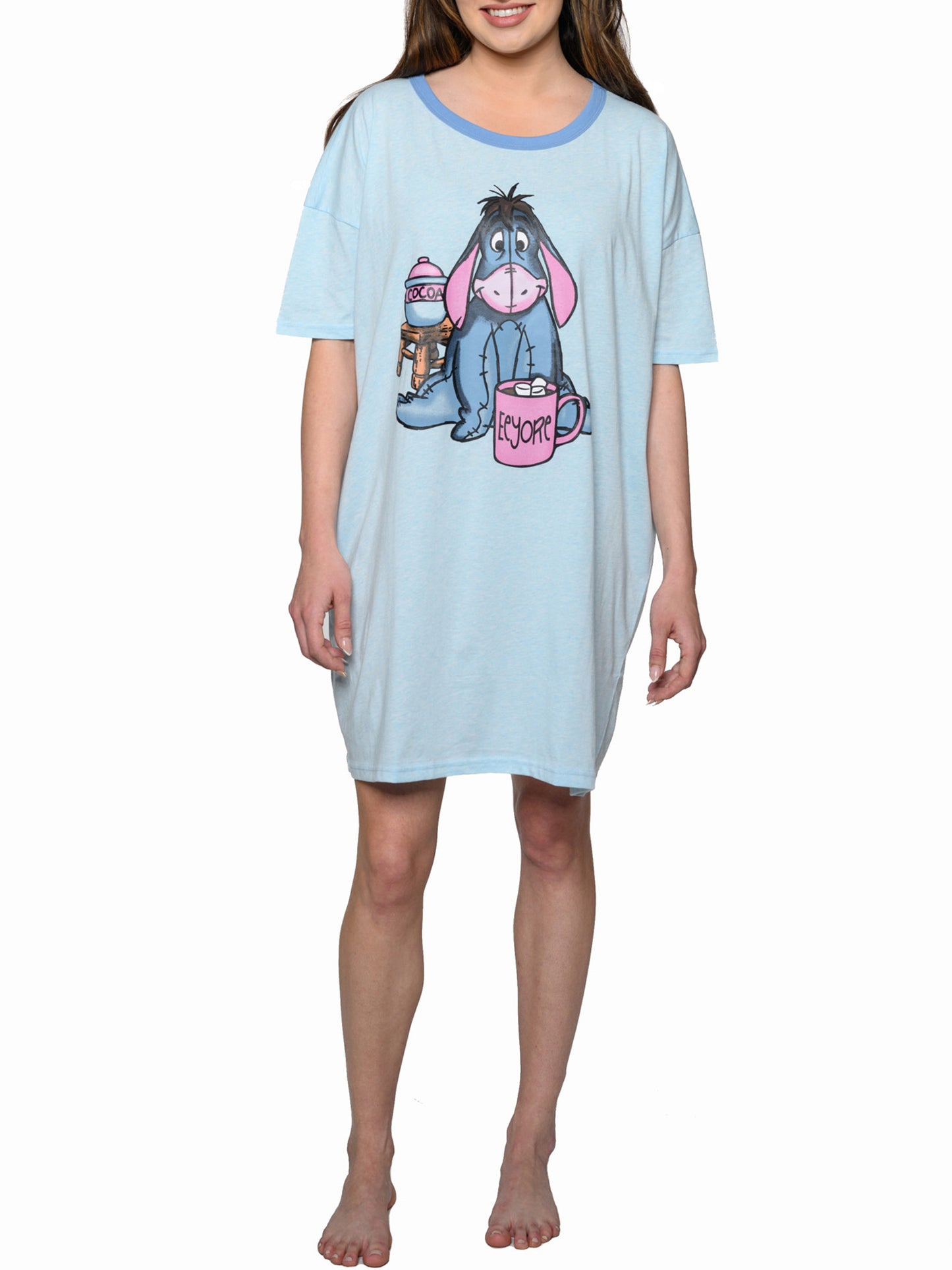 Disney Eeyore Sleep Night T-Shirt One Size Women Hot Cocoa