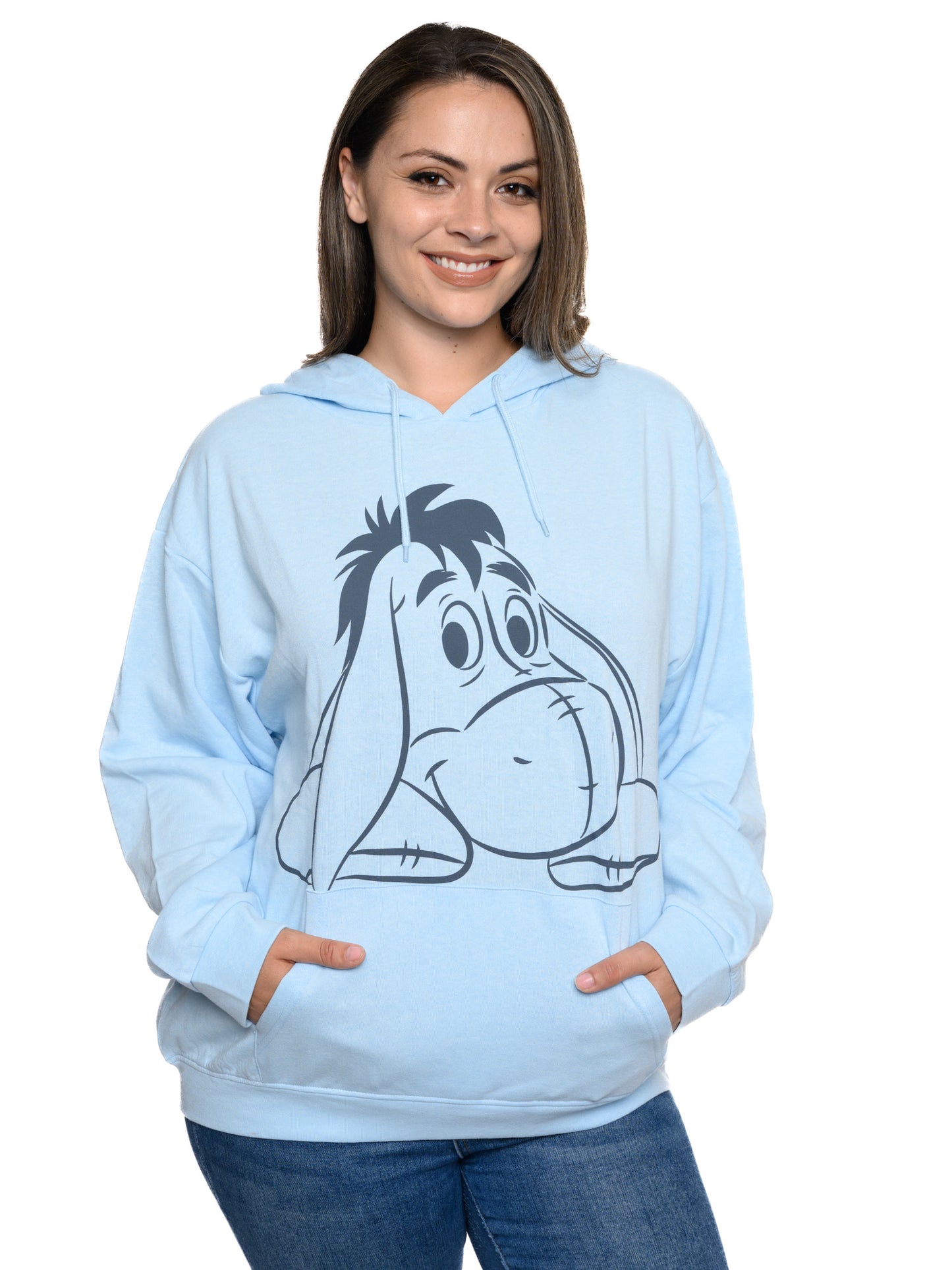 Disney Eeyore Fleece Hoodie Pullover w/ Floral Water Color Lounge Pants Set