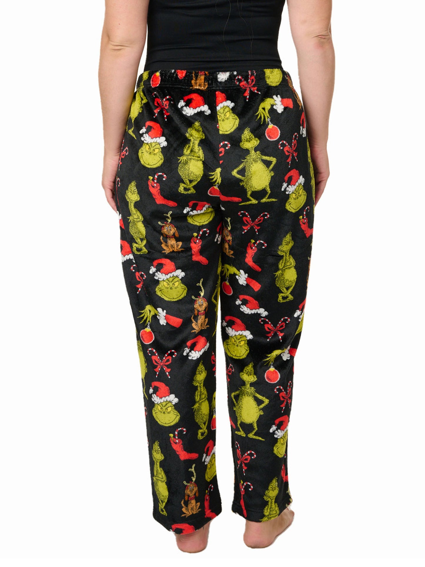 Womens and Women's Plus Dr Seuss Grinch Pajama Pants Plush Christmas Loungewear