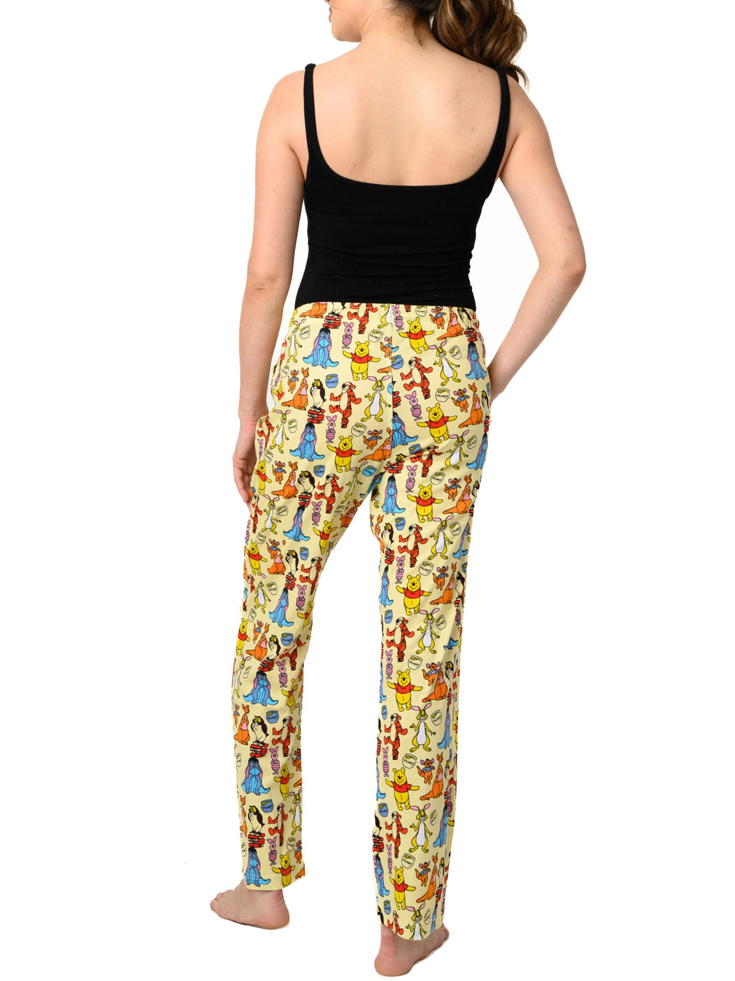Women's Disney Winnie The Pooh Pajama Pants Loungewear Yellow Eeyore Piglet Owl