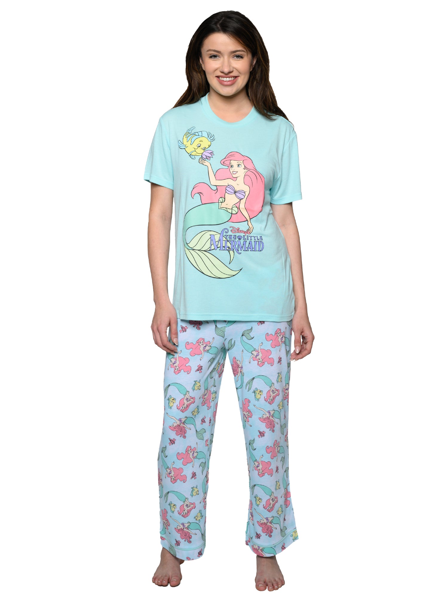 Women's The Little Mermaid Ariel Pajama Set T-Shirt Pants Disney