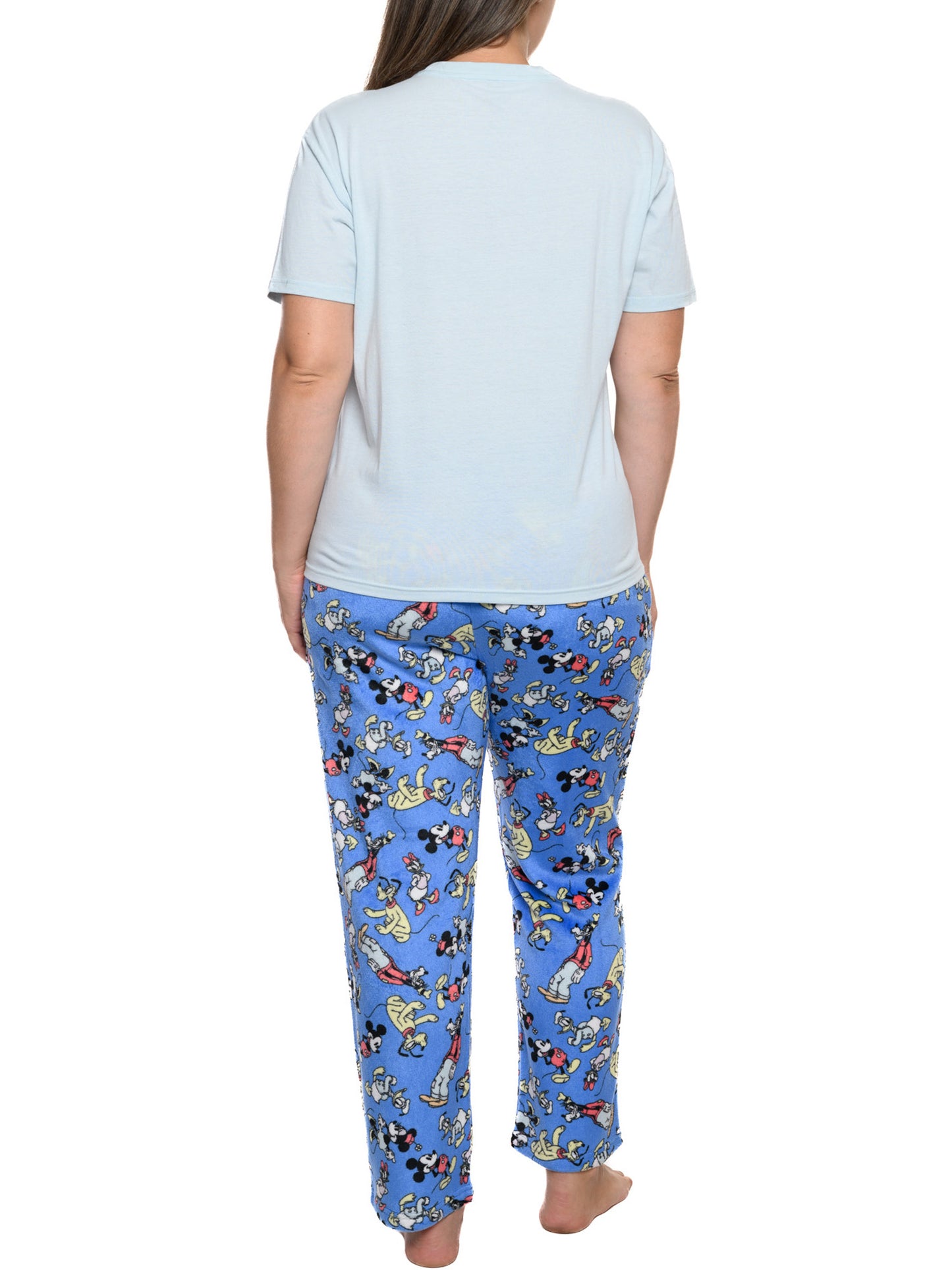 Women's Mickey Mouse & Friends Pajama Set T-Shirt & Plush Lounge Pants Disney