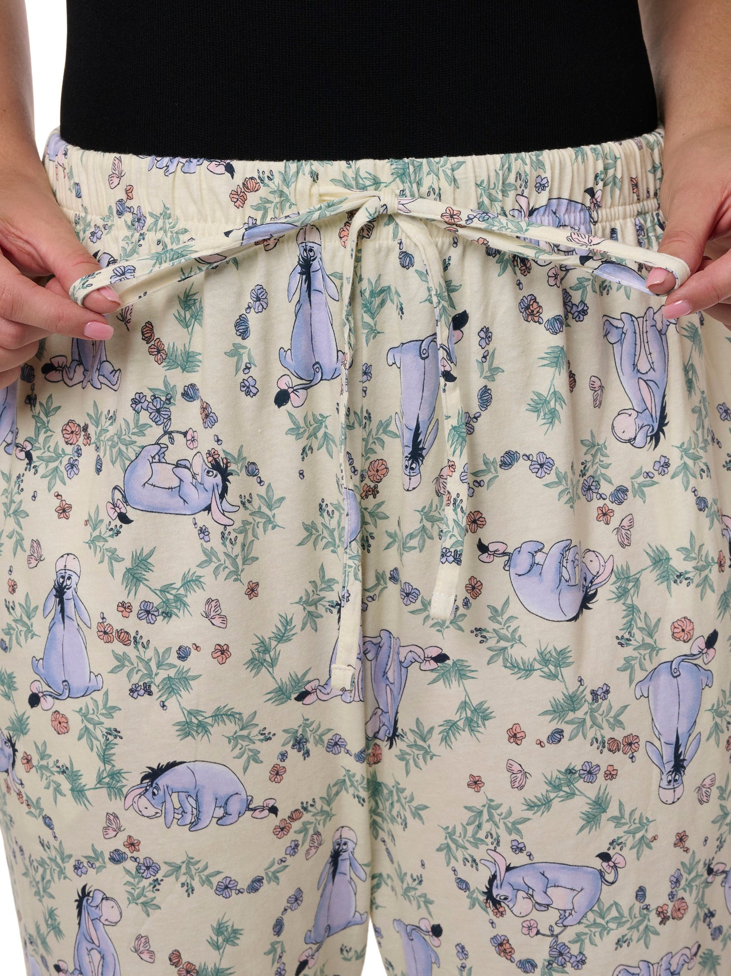 Eeyore Tank Top T-Shirt w/ Disney Lounge Floral Watercolor Pajama Pants Set