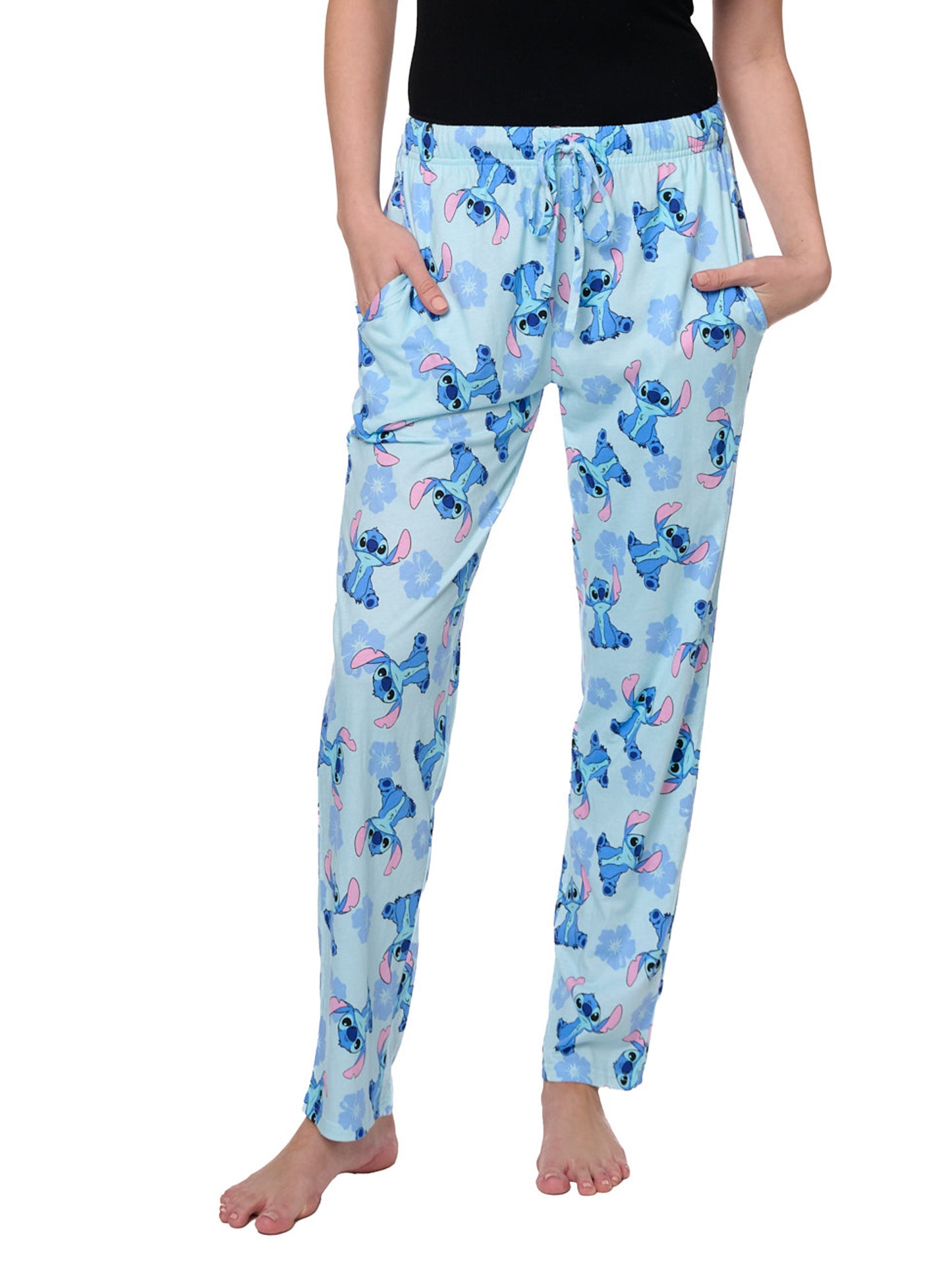 Women's Stitch Baseball Jersey Button Shirt & Disney Lounge Pants Set