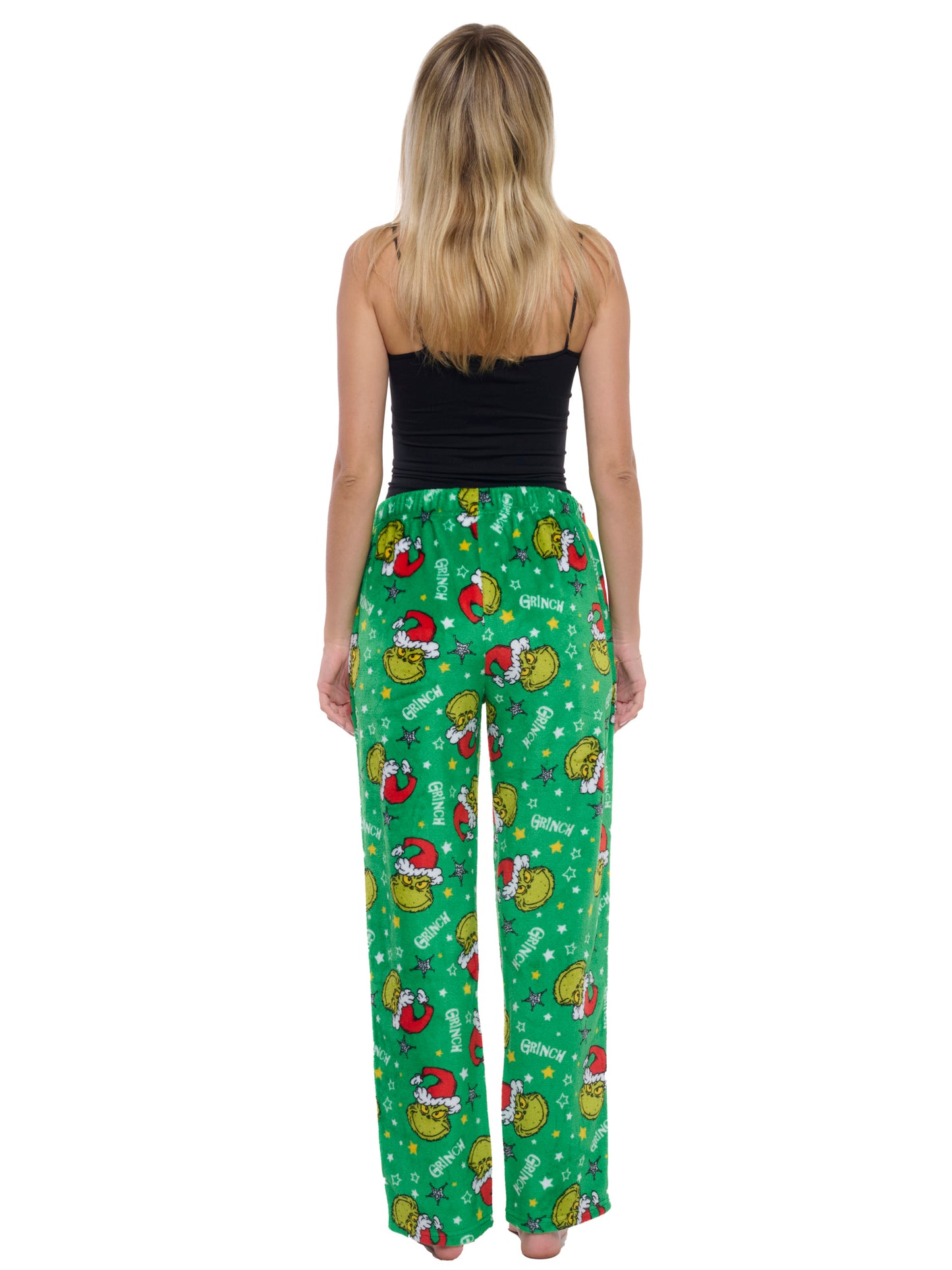 Womens & Women's Plus The Grinch Pajama Pants Sleepwear Green Plush Christmas Print