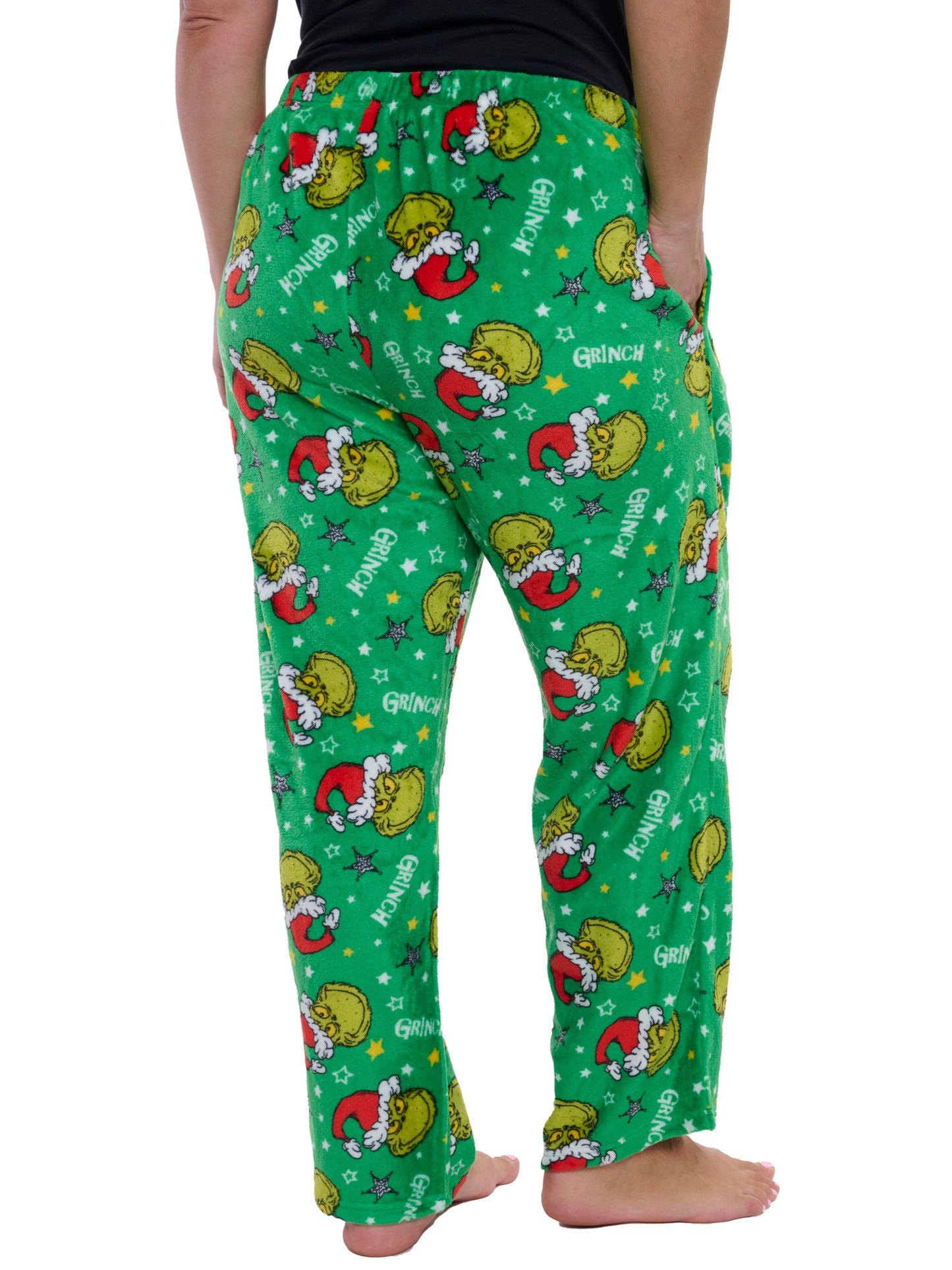 Womens & Women's Plus The Grinch Pajama Pants Sleepwear Green Plush Christmas Print