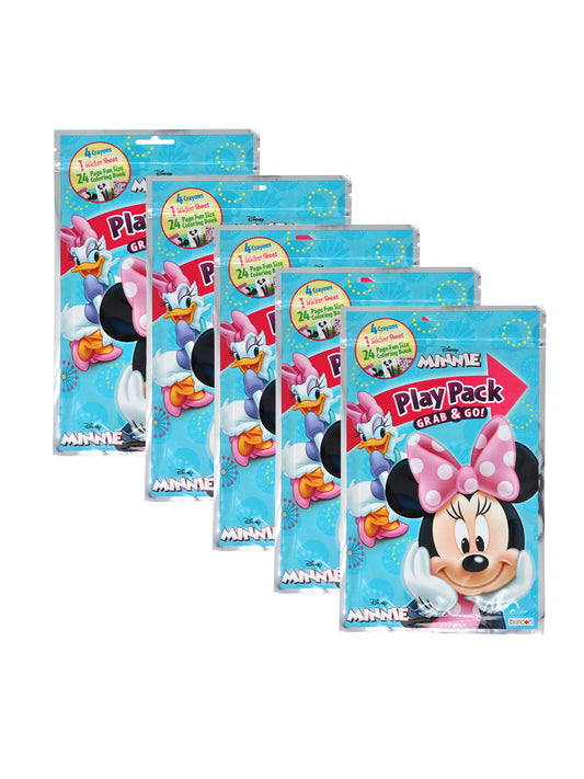 Girls Minnie Mouse Grab-n-Go Play Pack Crayons Stickers Coloring Book 5-Piece set.