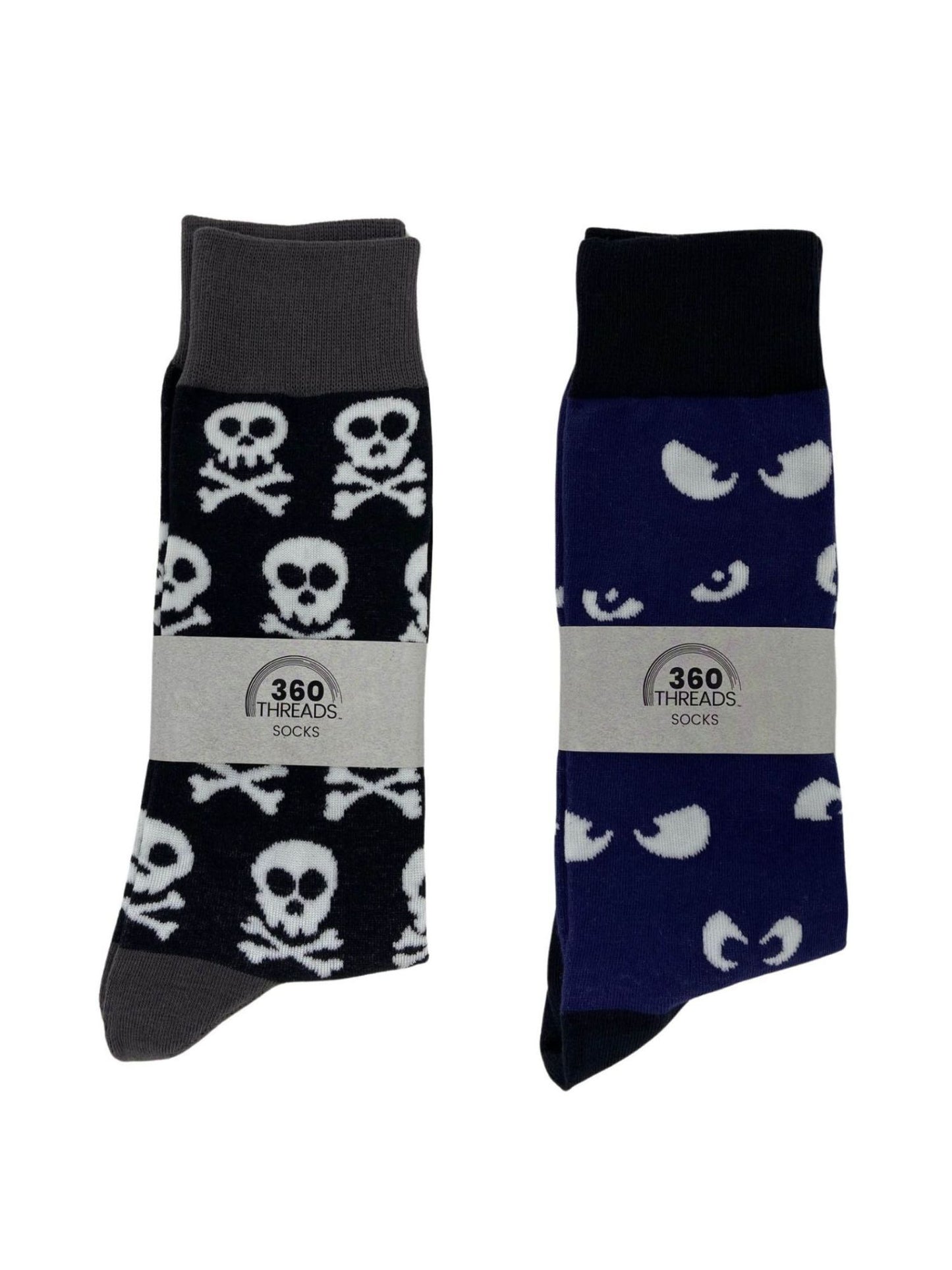 Men's Halloween Socks Jack O' Lanterns Bats Spooky Eyes Skulls 4-Pair Set